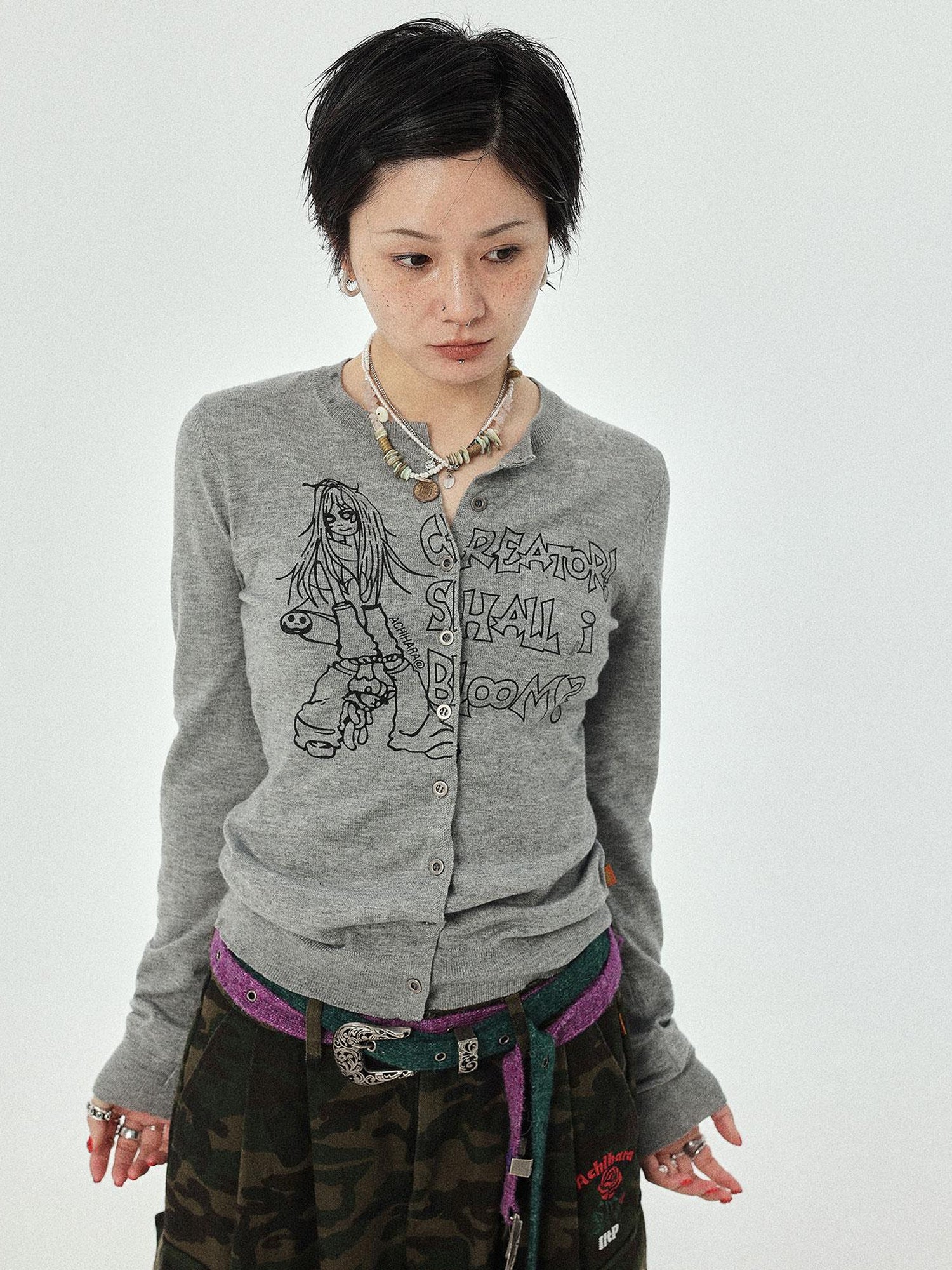 Achihara Blooming Poetry Knit Cardigan