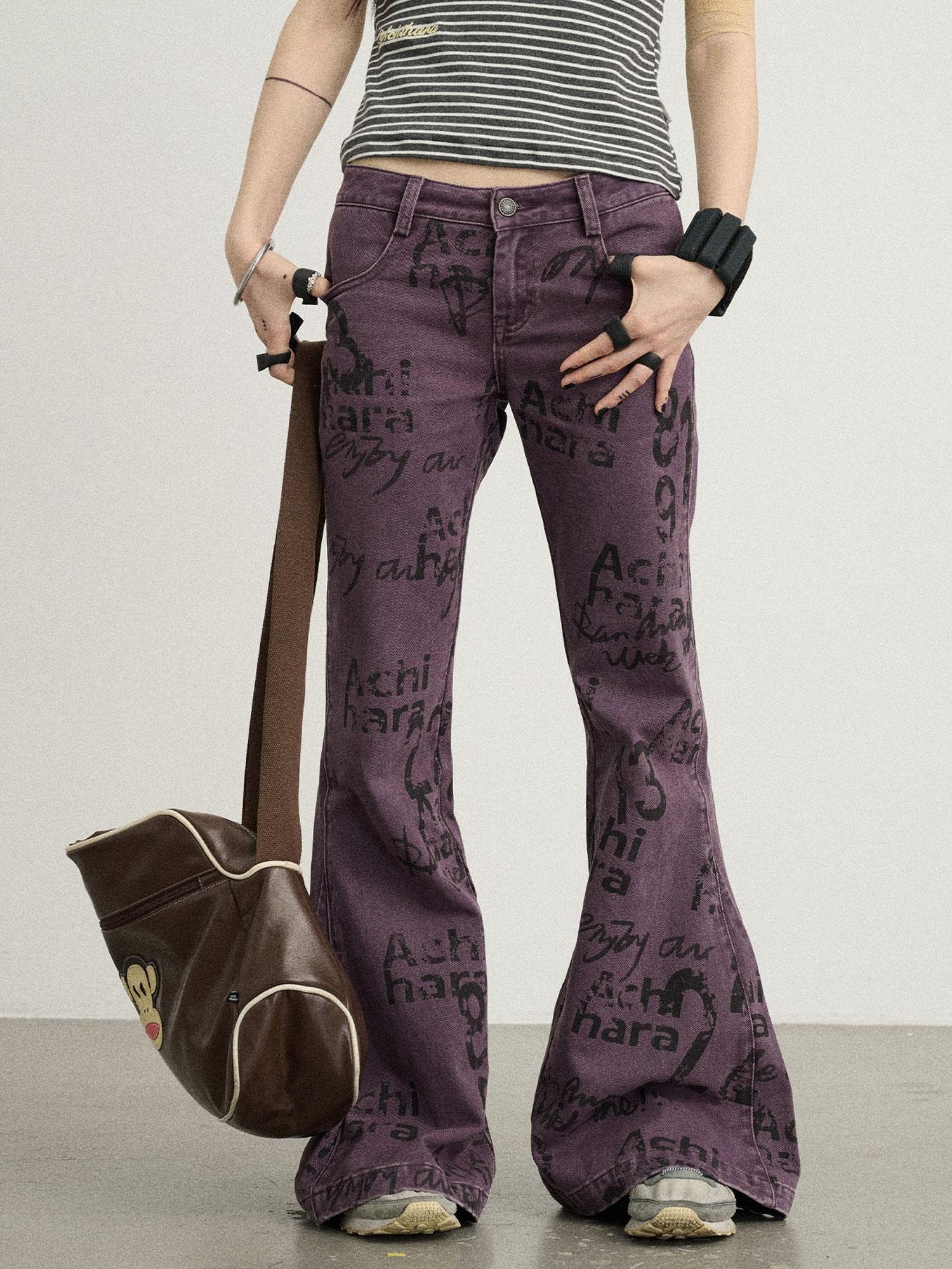 Achihara Blueberry Flare Denim Pants