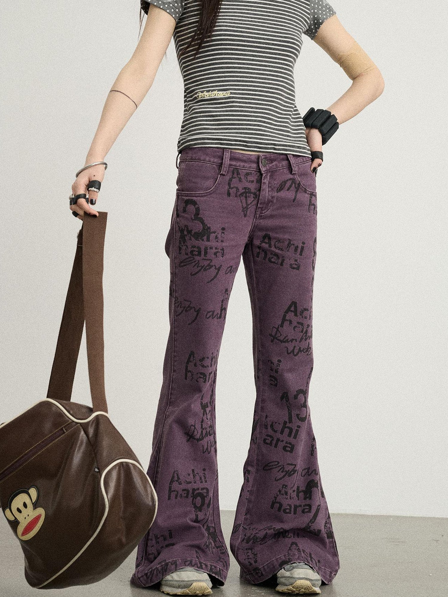 Achihara Blueberry Flare Denim Pants
