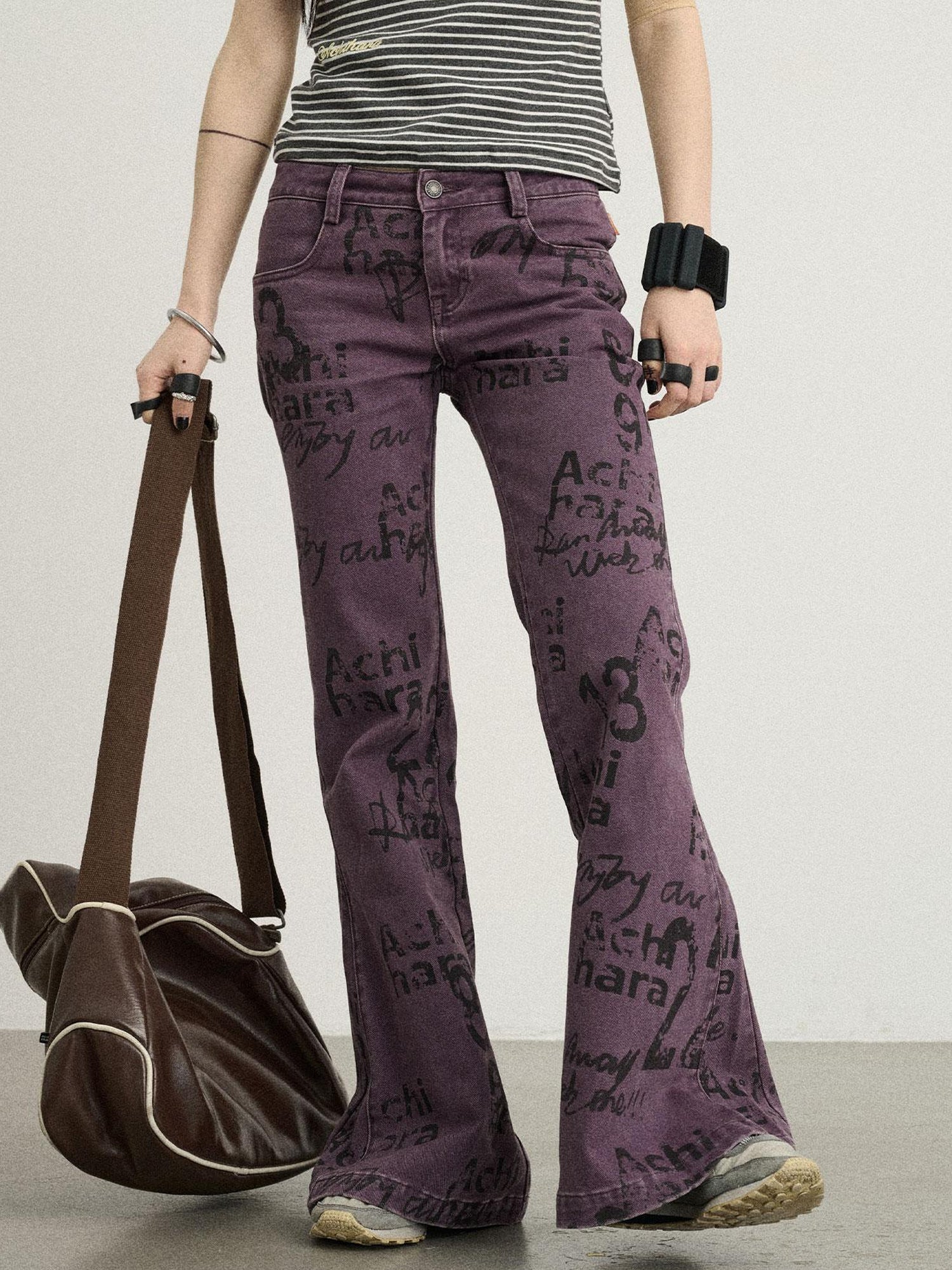 Achihara Blueberry Flare Denim Pants