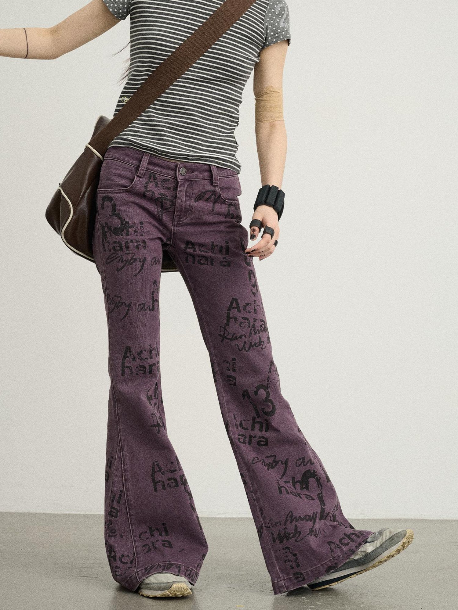 Achihara Blueberry Flare Denim Pants