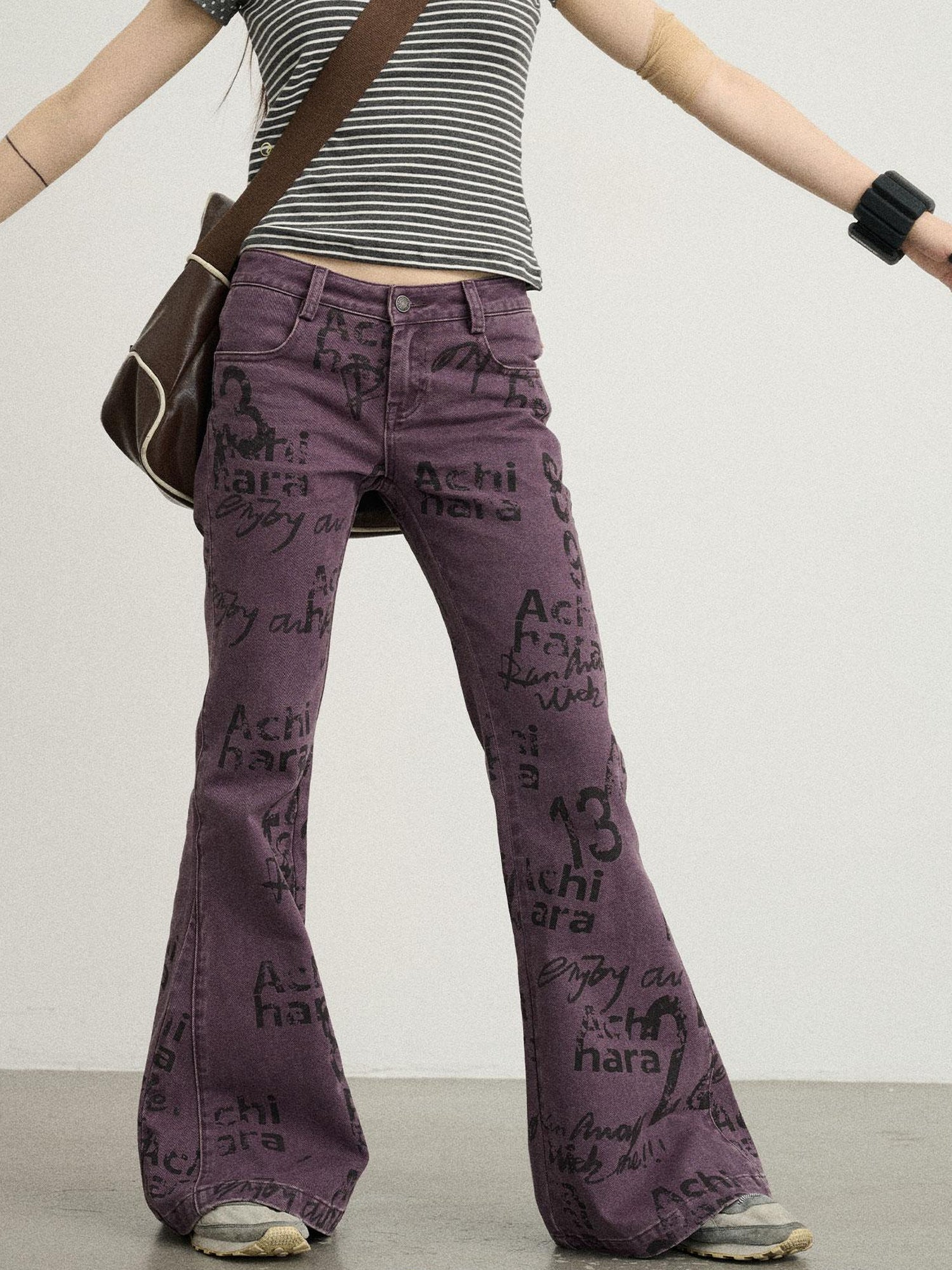 Achihara Blueberry Flare Denim Pants