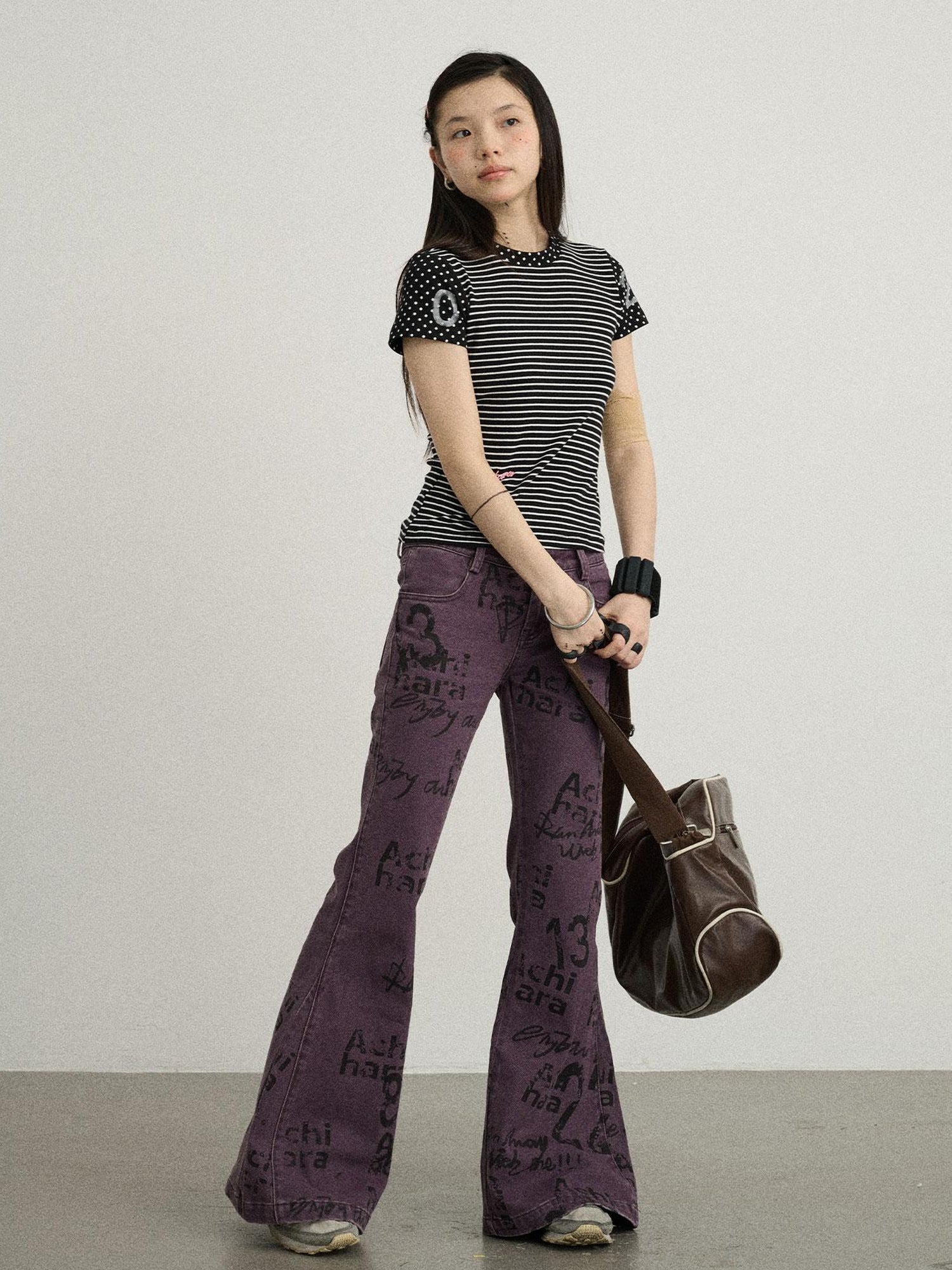 Achihara Blueberry Flare Denim Pants