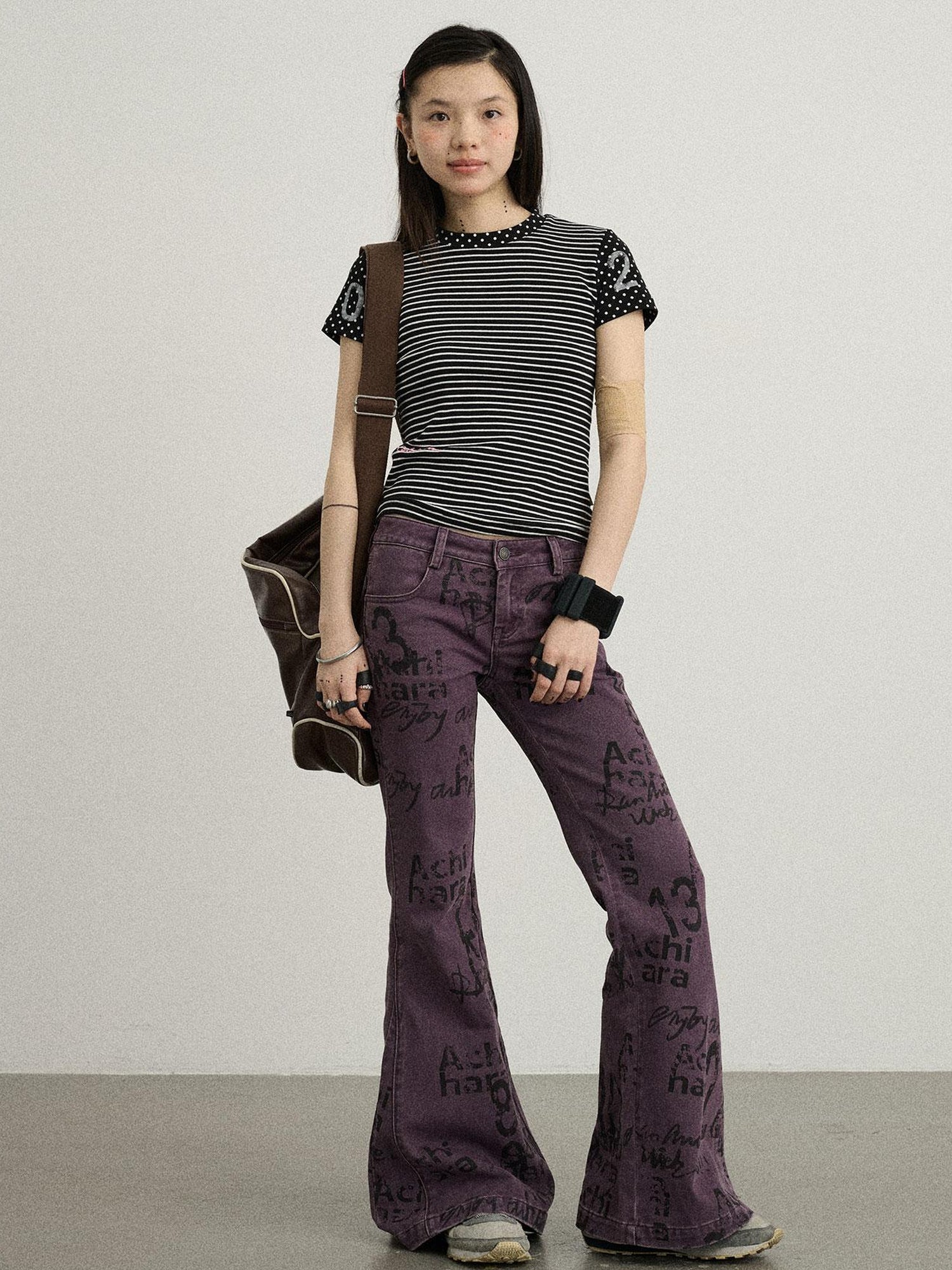 Achihara Blueberry Flare Denim Pants