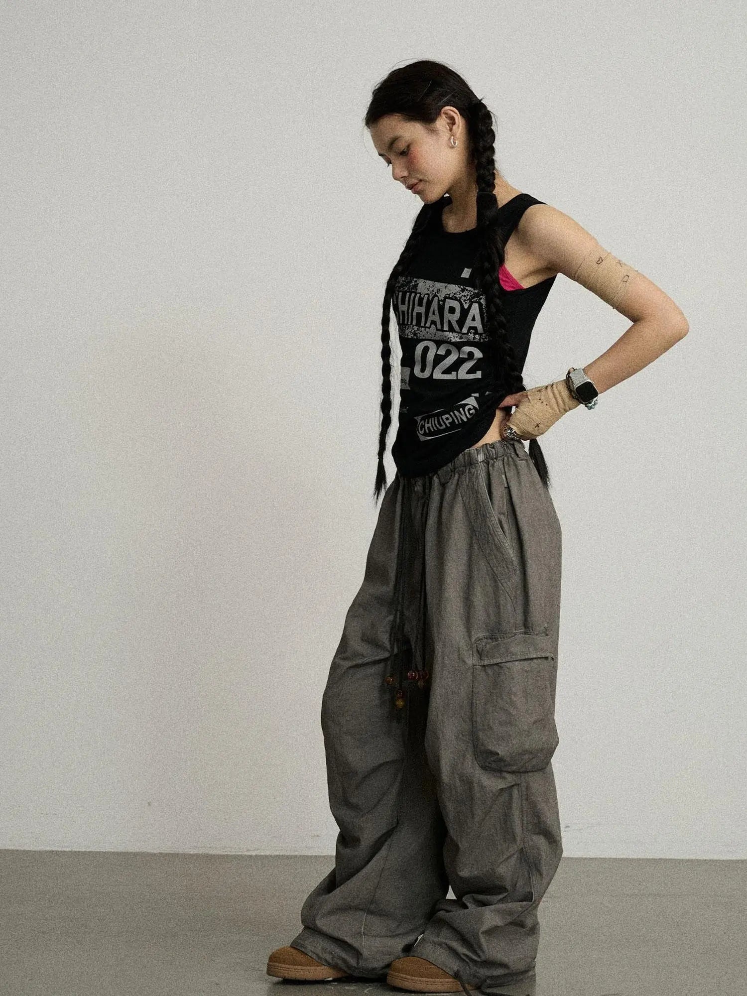 Blurred Focus Wide Leg Trousers
