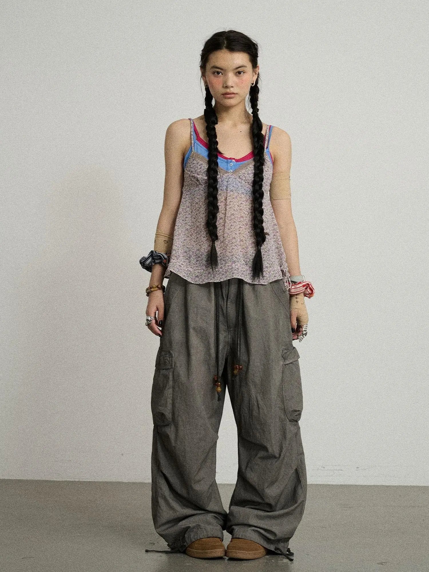Blurred Focus Wide Leg Trousers