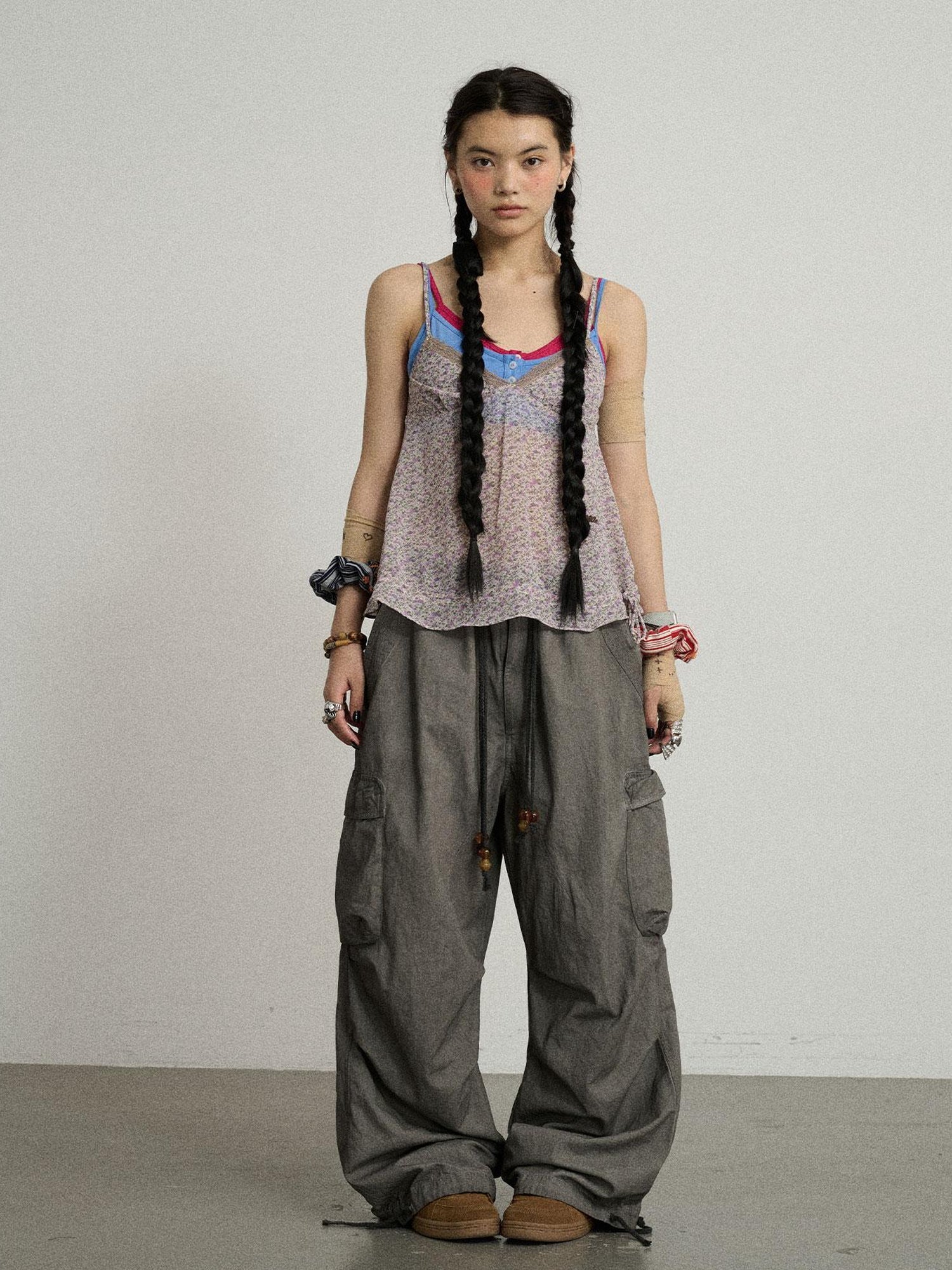 Achihara Blurred Focus Wide Leg Trousers