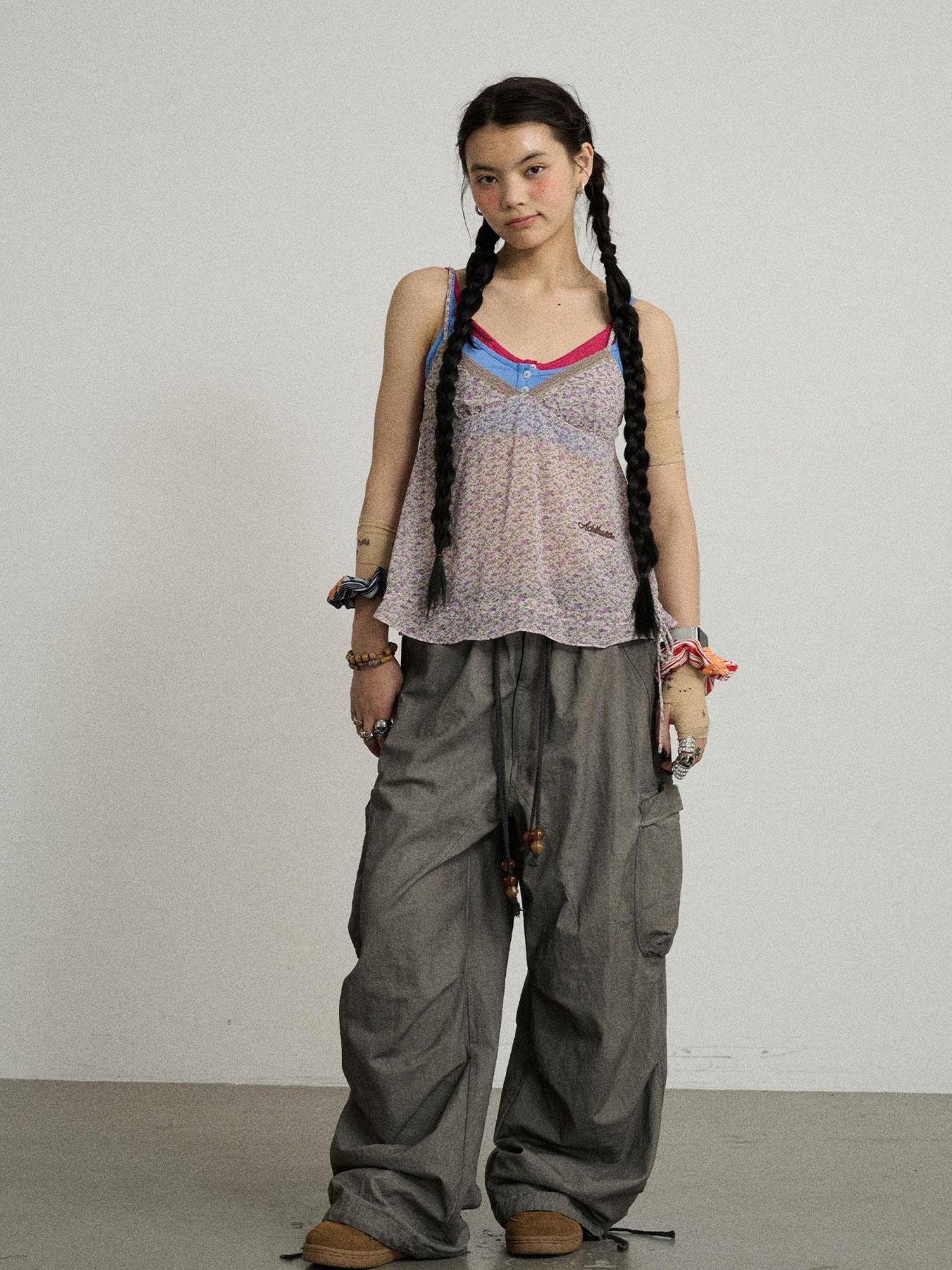 Achihara Blurred Focus Wide Leg Trousers