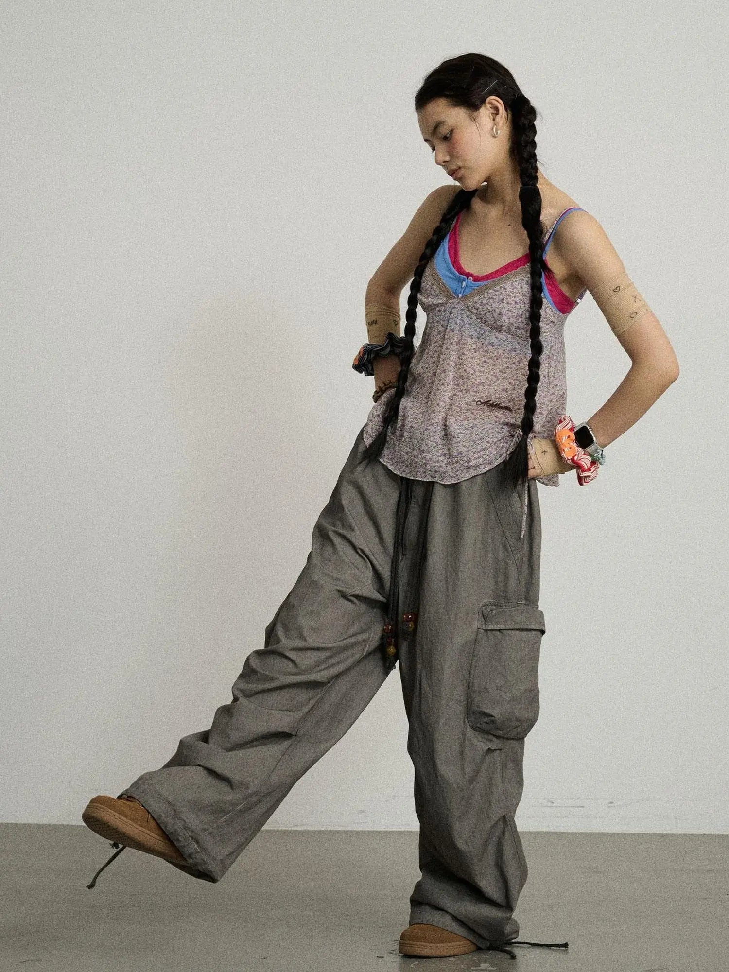 Blurred Focus Wide Leg Trousers