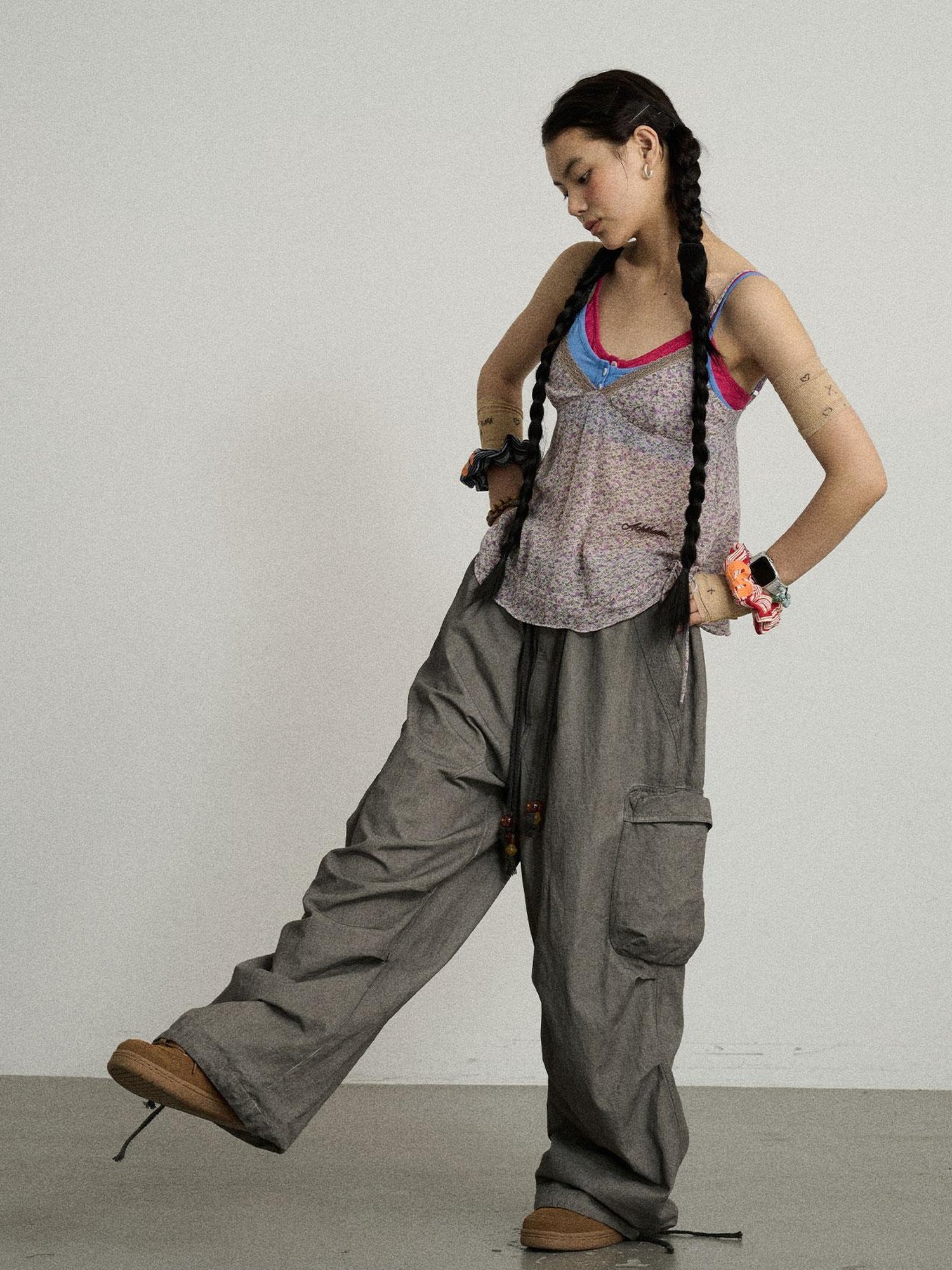 Achihara Blurred Focus Wide Leg Trousers