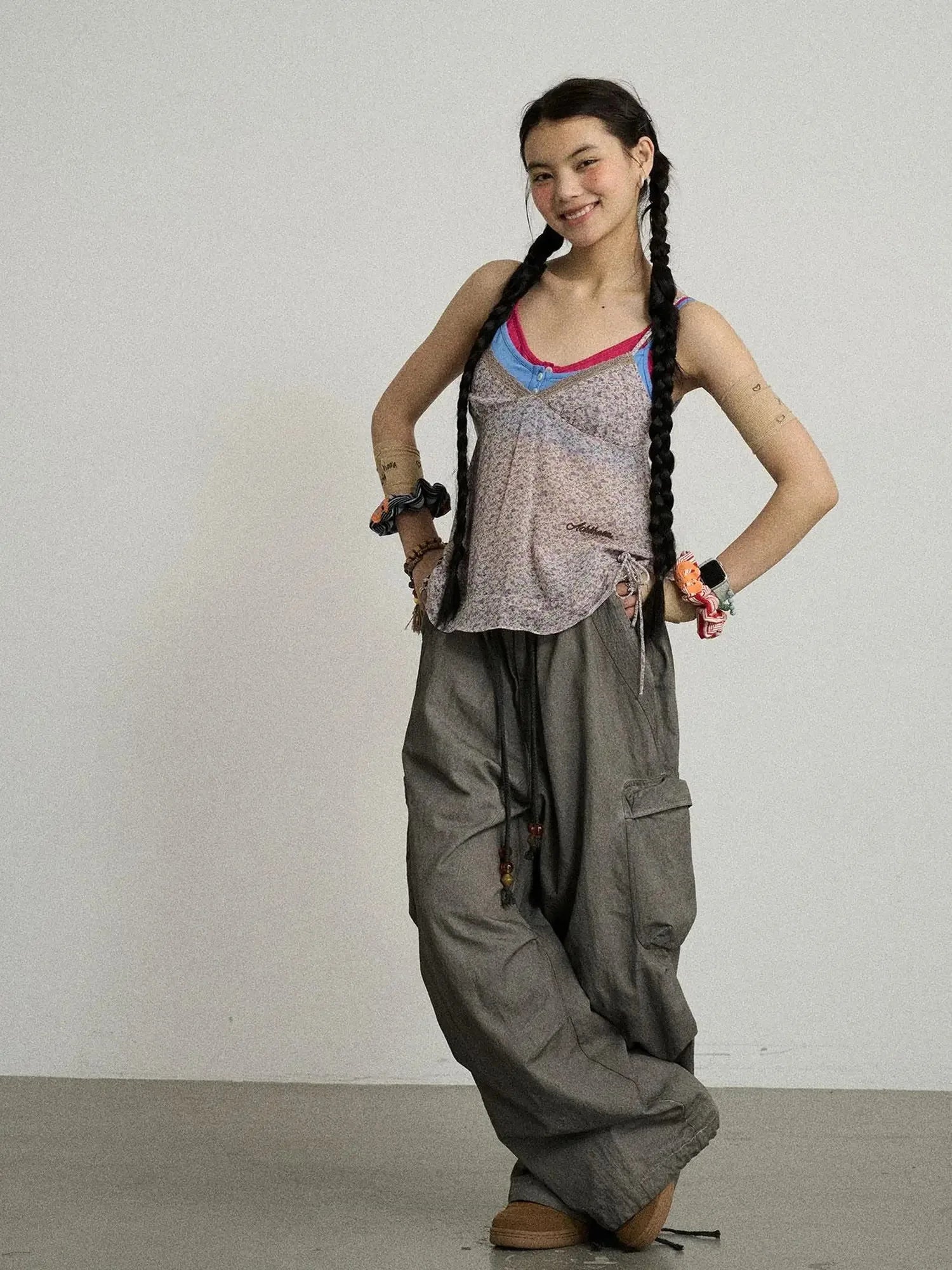 Blurred Focus Wide Leg Trousers