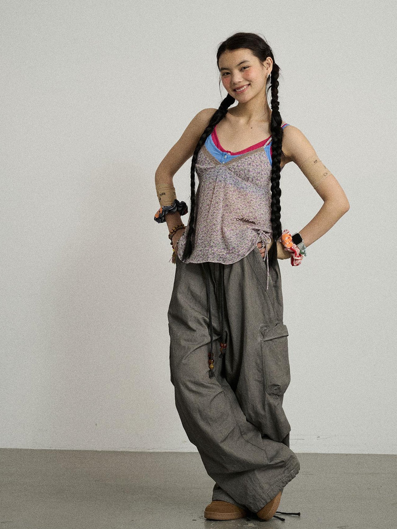 Achihara Blurred Focus Wide Leg Trousers