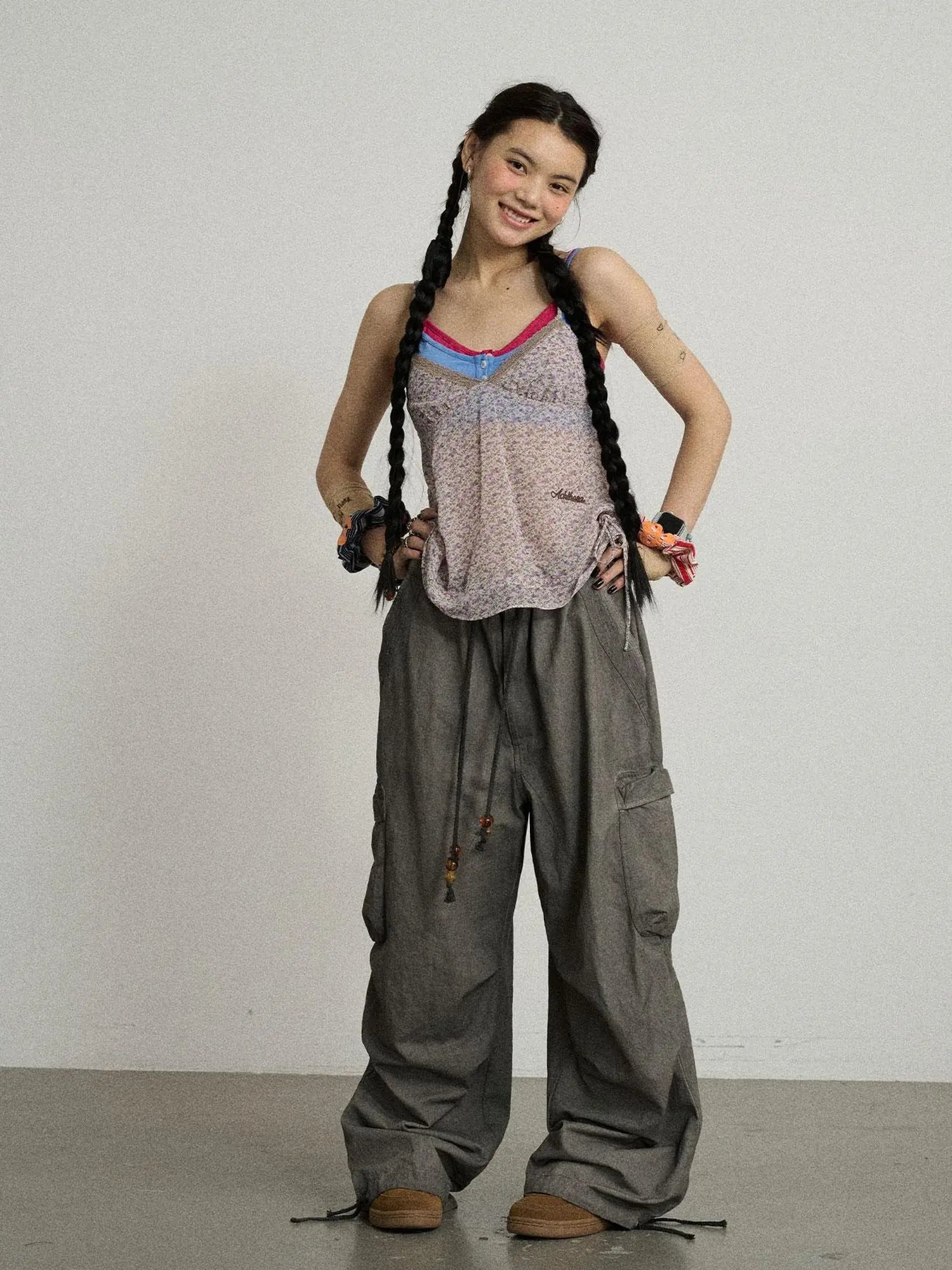 Blurred Focus Wide Leg Trousers