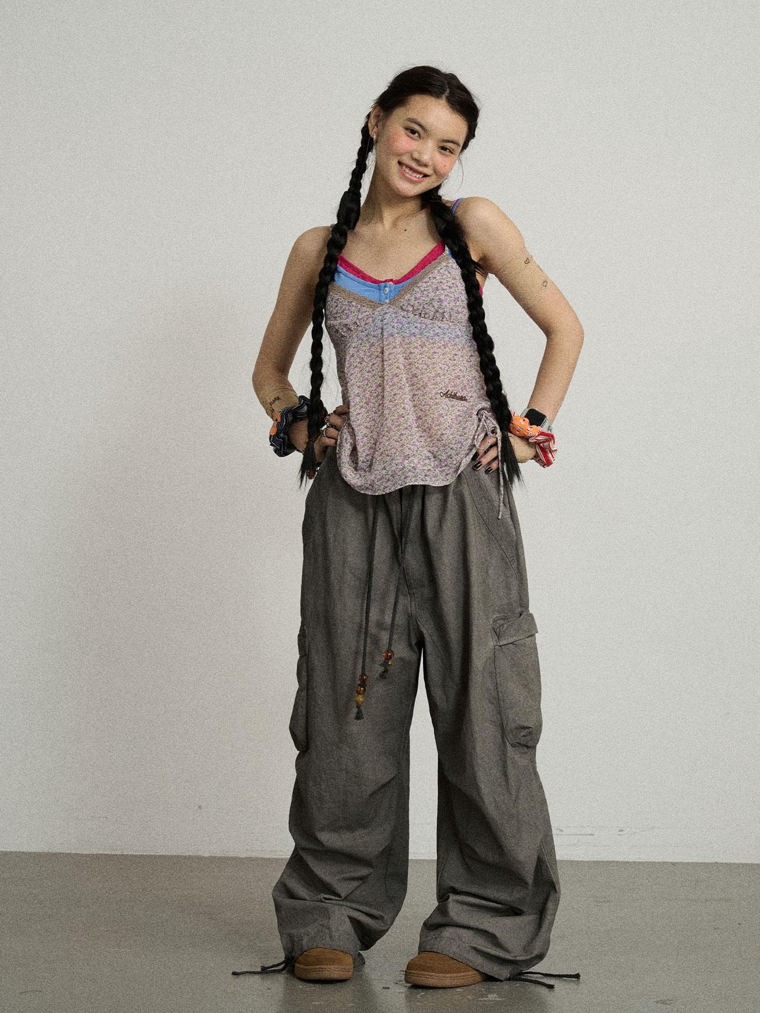 Achihara Blurred Focus Wide Leg Trousers