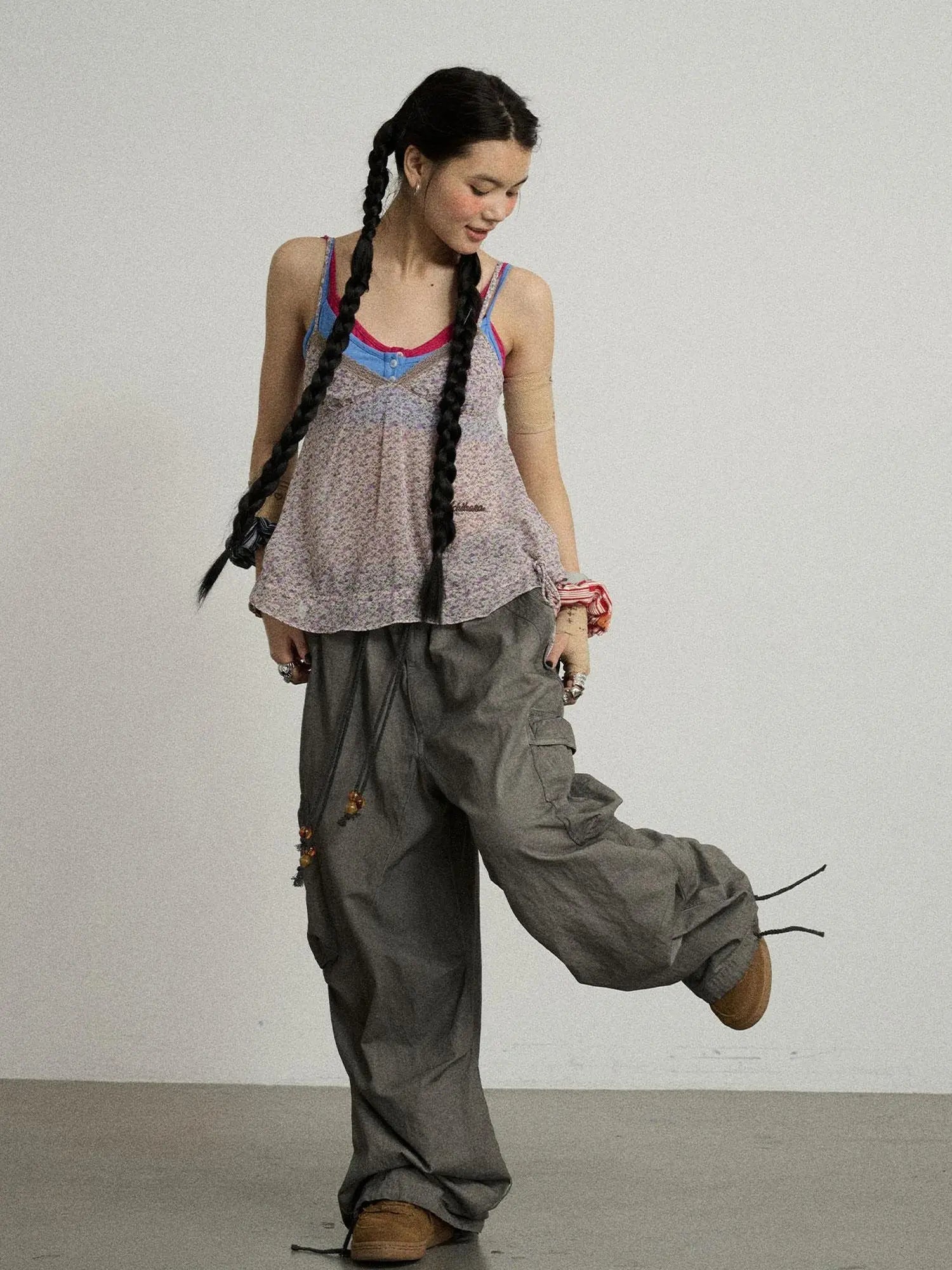 Blurred Focus Wide Leg Trousers