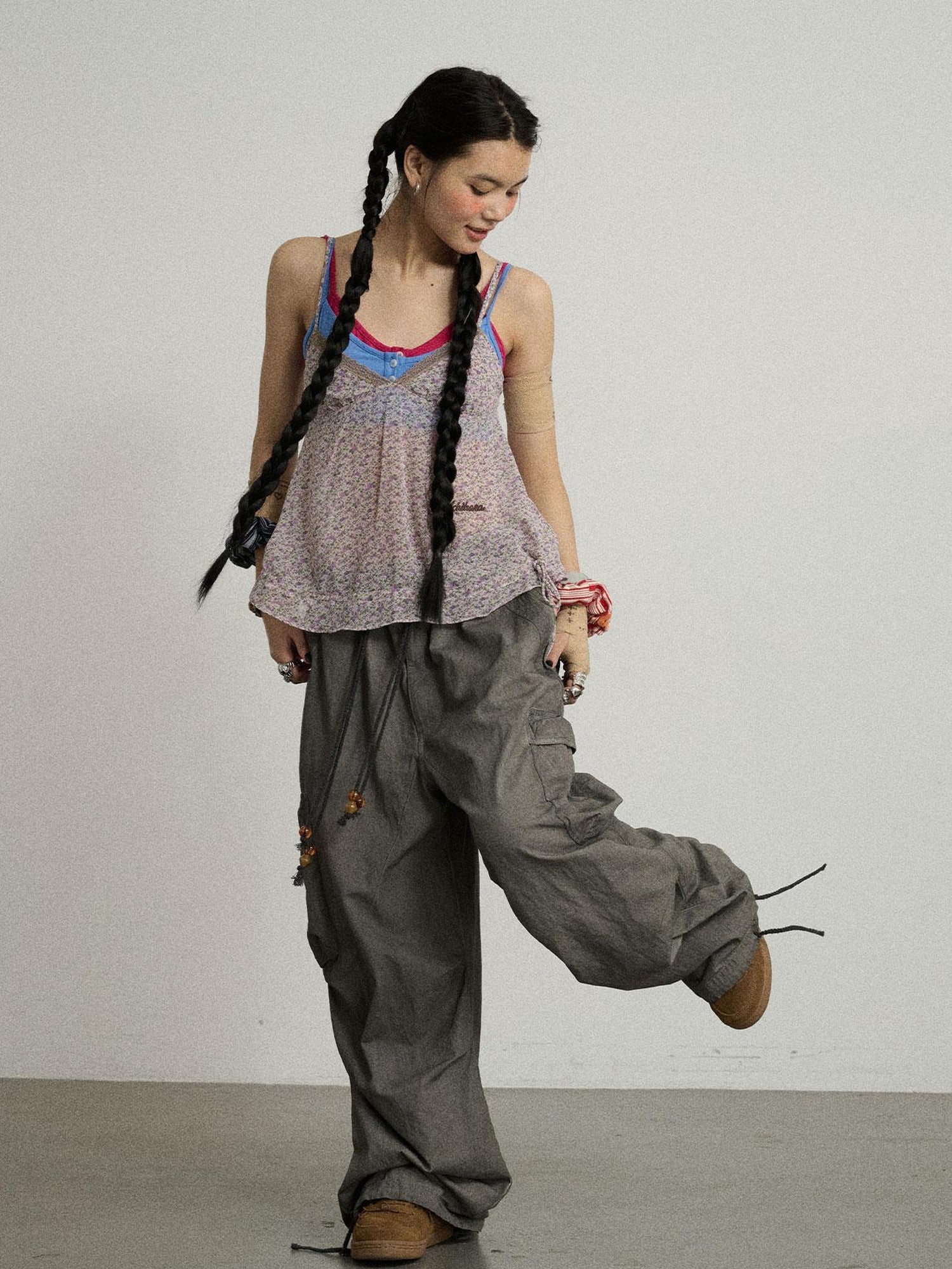 Achihara Blurred Focus Wide Leg Trousers