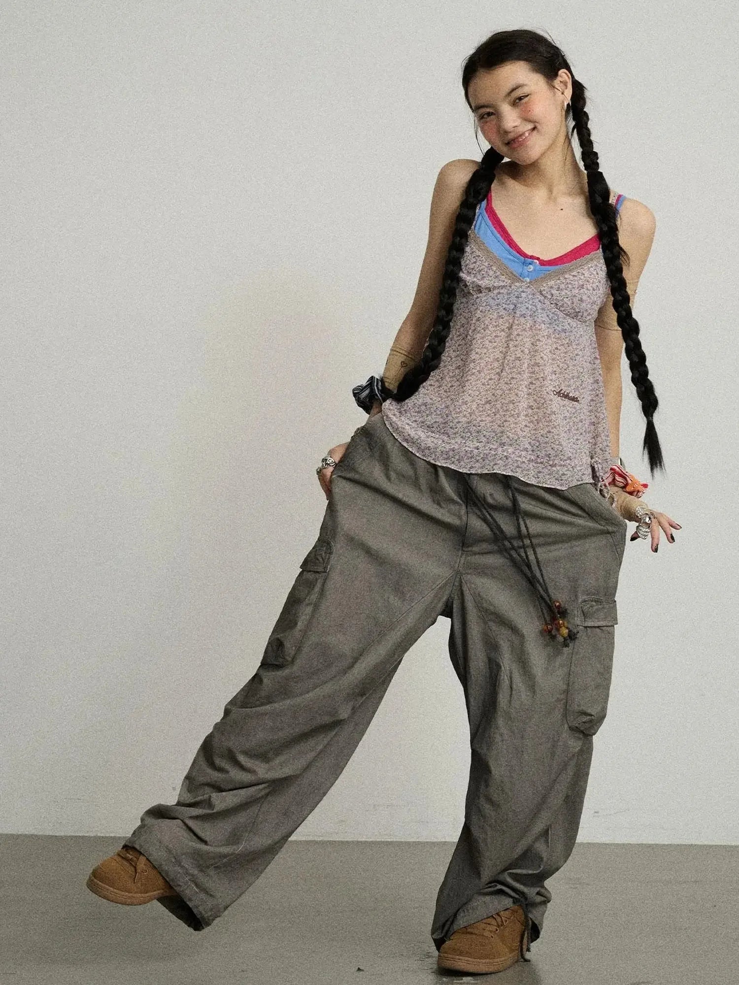 Blurred Focus Wide Leg Trousers