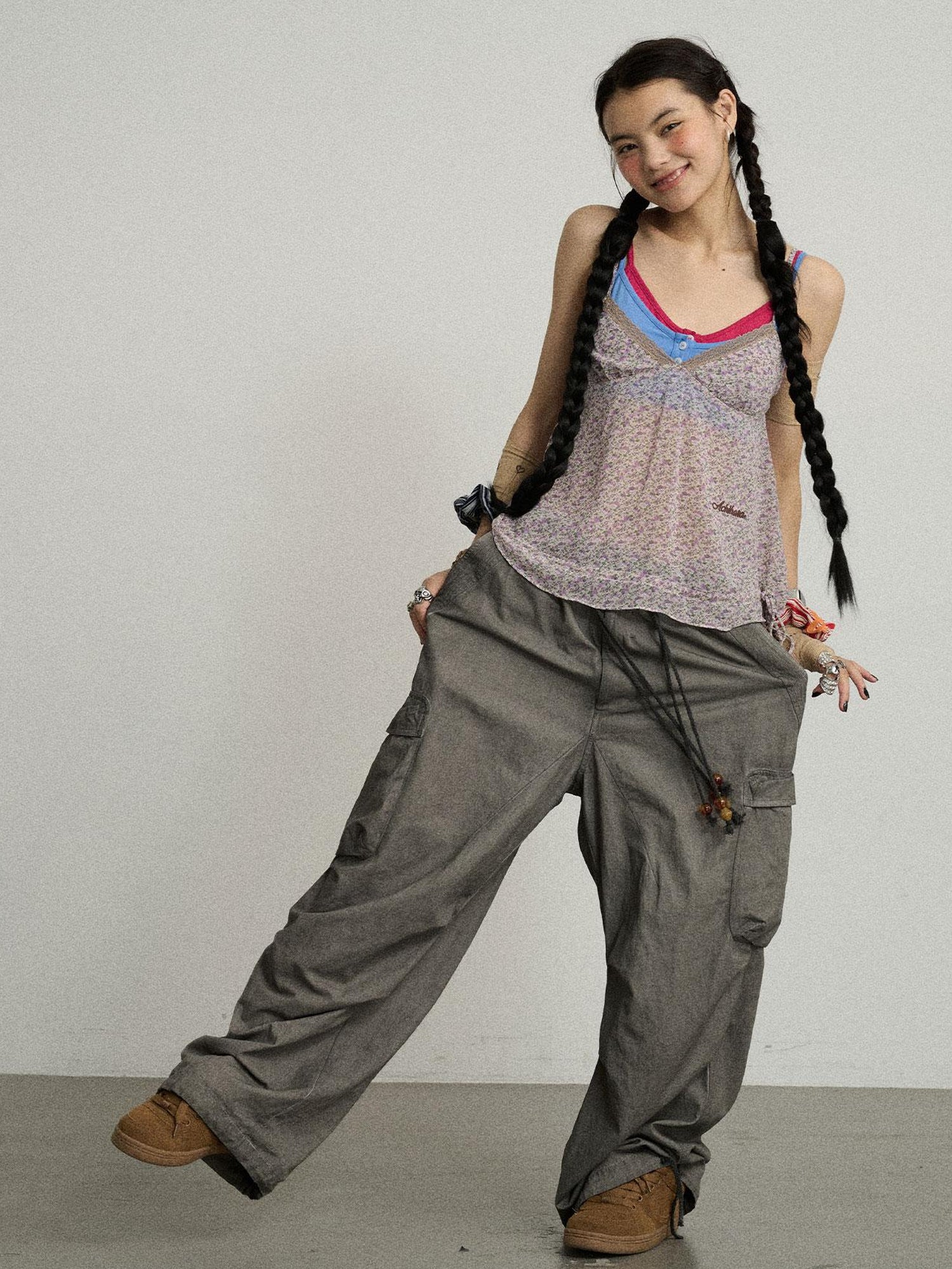Achihara Blurred Focus Wide Leg Trousers
