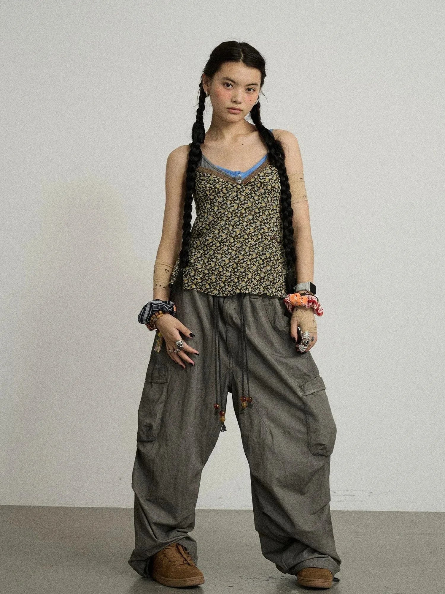 Blurred Focus Wide Leg Trousers