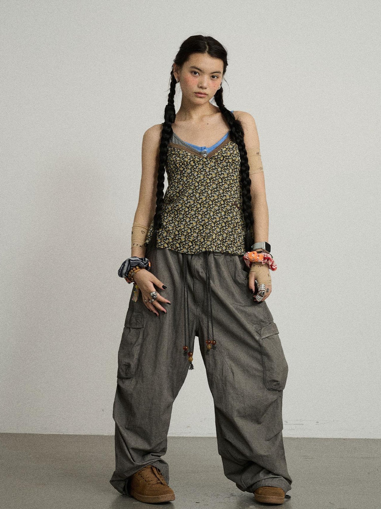 Achihara Blurred Focus Wide Leg Trousers