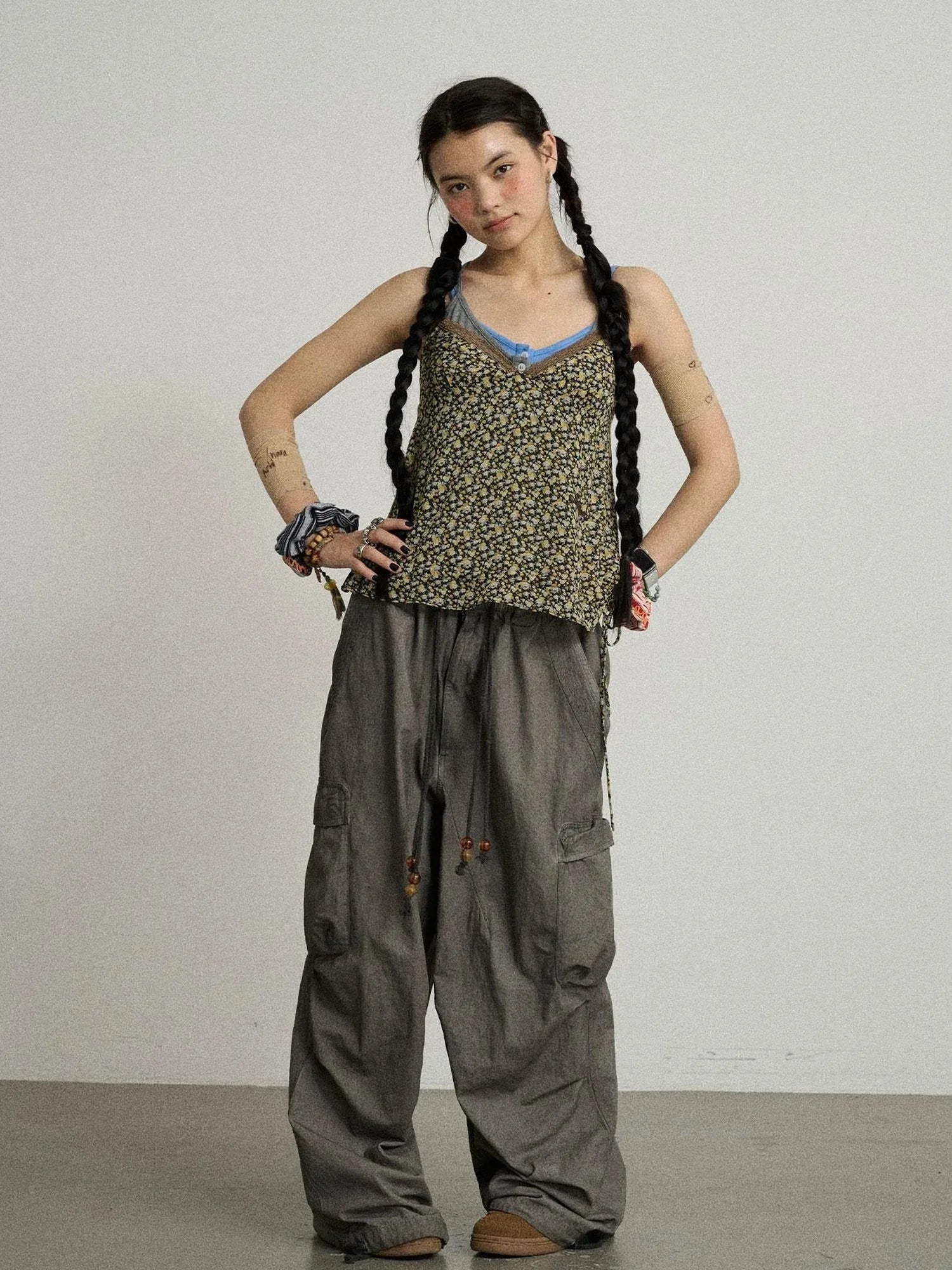 Blurred Focus Wide Leg Trousers