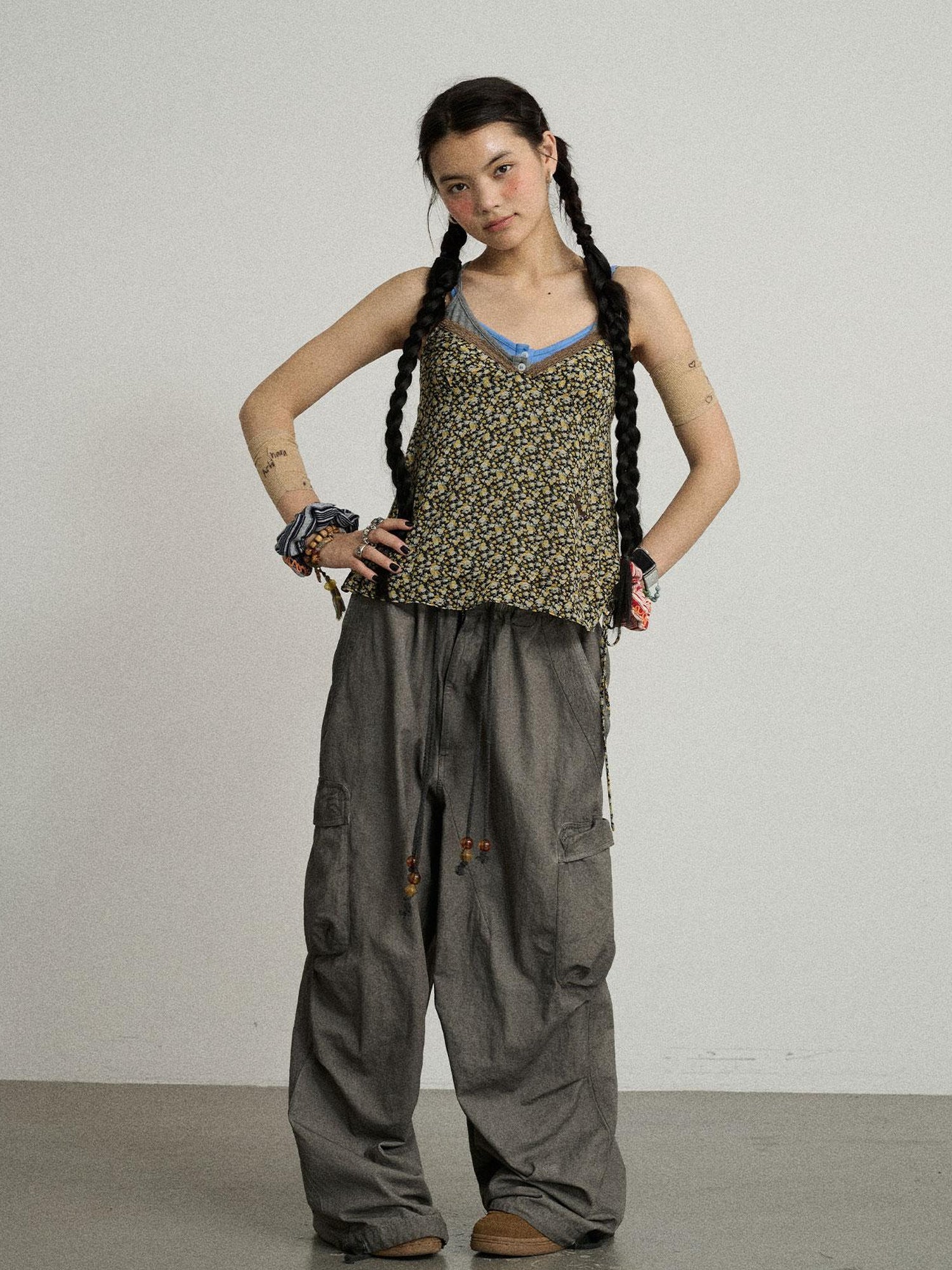 Achihara Blurred Focus Wide Leg Trousers