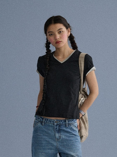 Achihara_Breathable_Cotton_Blend_V-neck_Straight_Fit_Women_Short_Sleeve_T-Shirts_MISSTT
