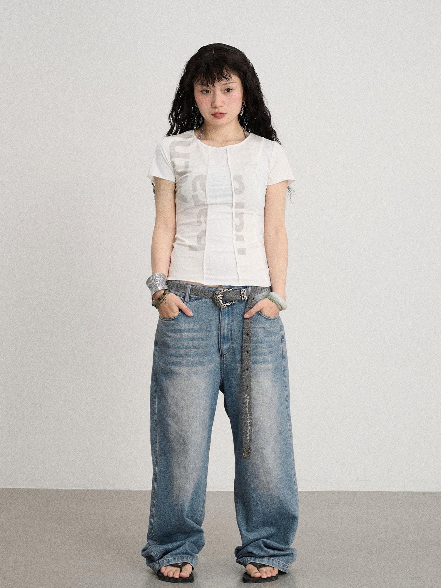 Achihara Breathable Split Knit Summer Tee