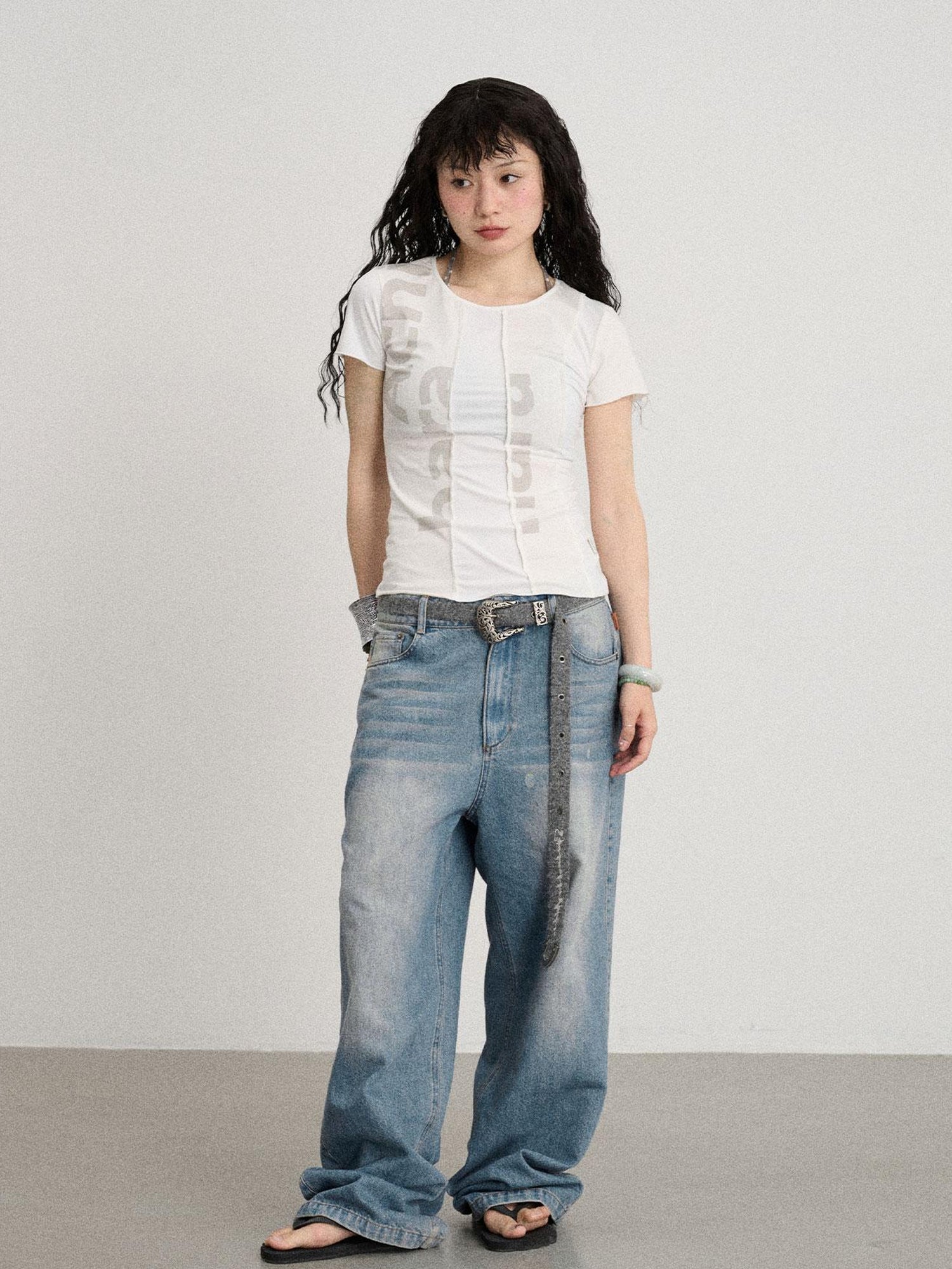Achihara Breathable Split Knit Summer Tee