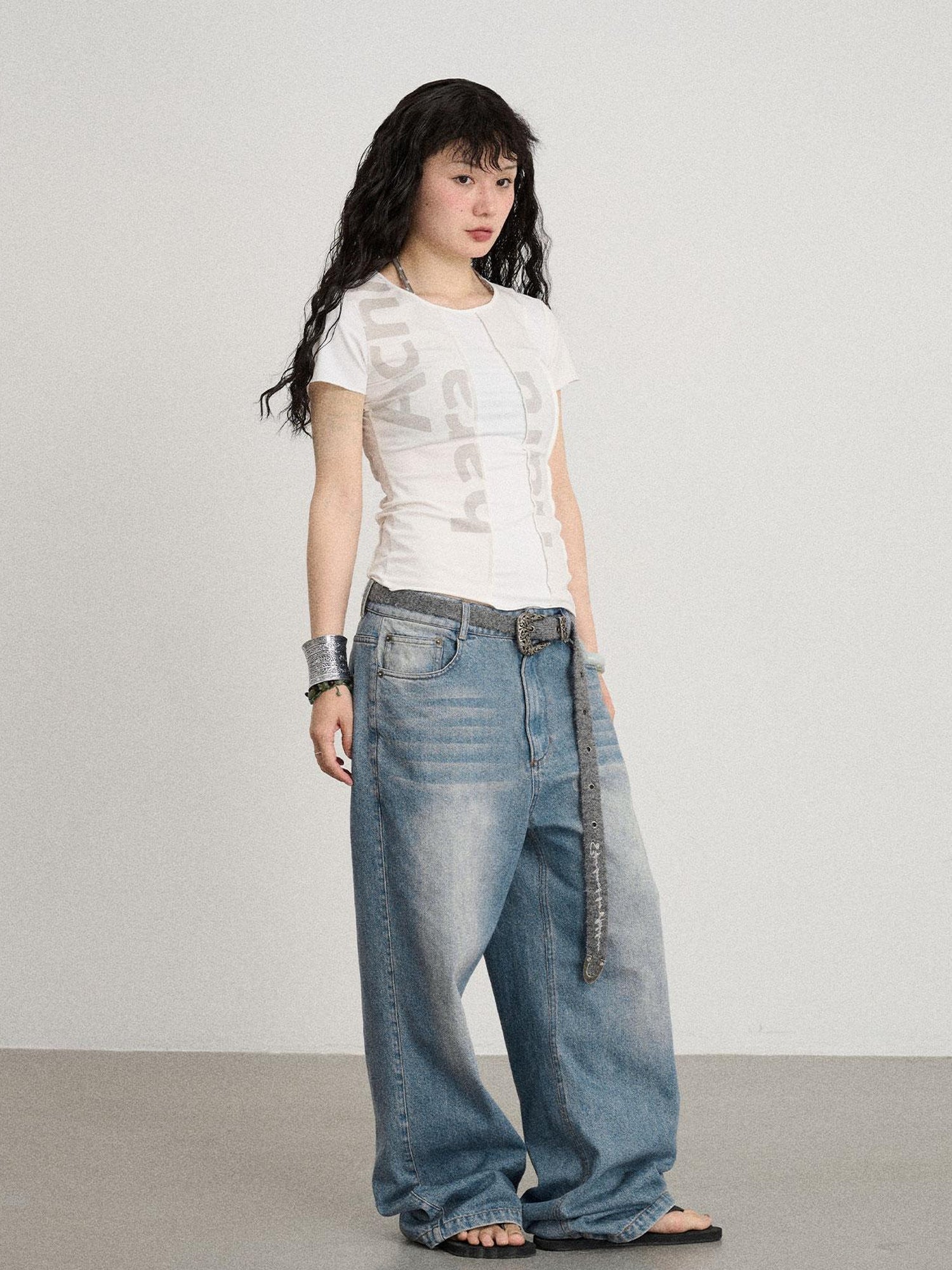 Achihara Breathable Split Knit Summer Tee