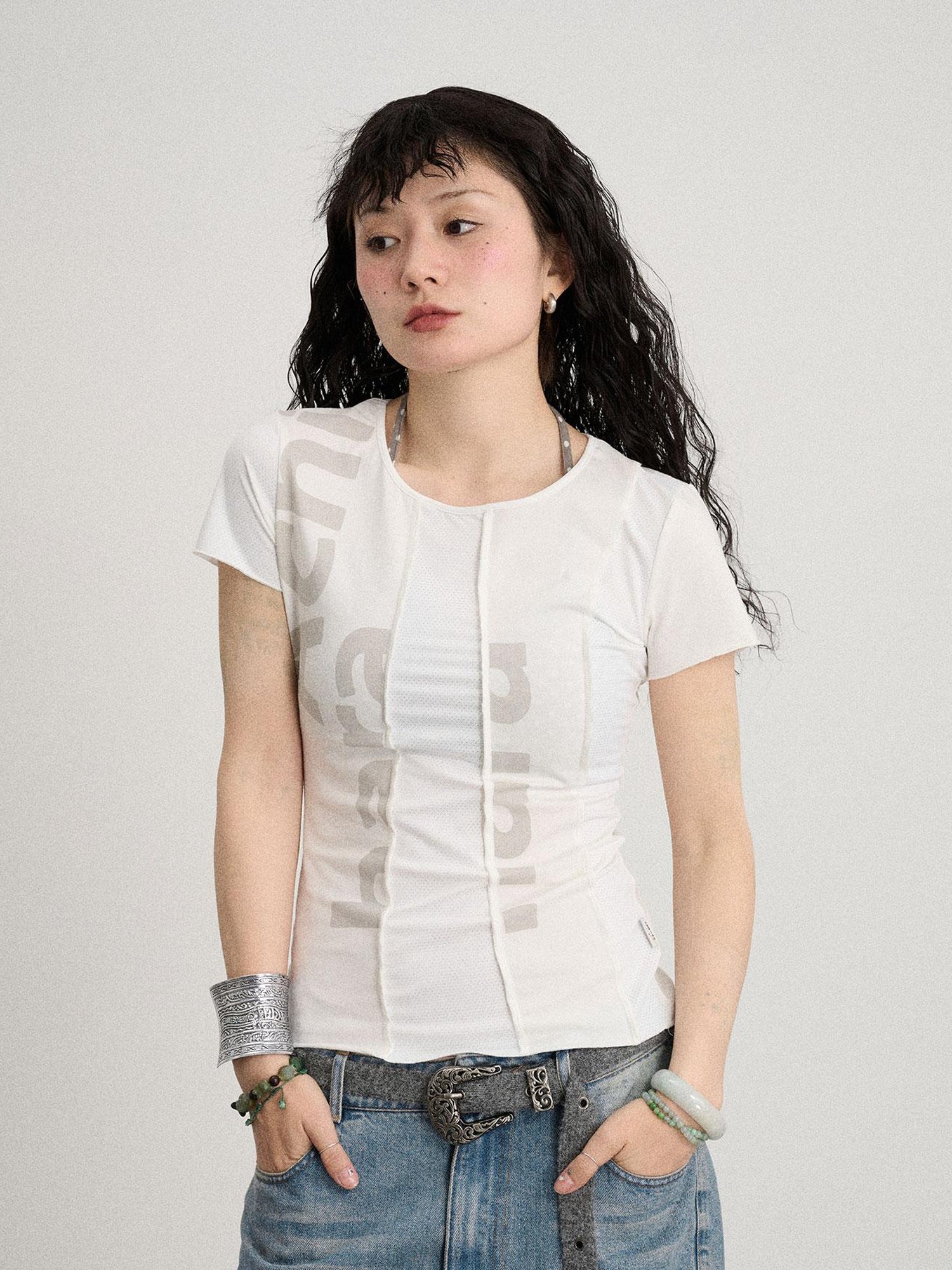 Achihara Breathable Split Knit Summer Tee