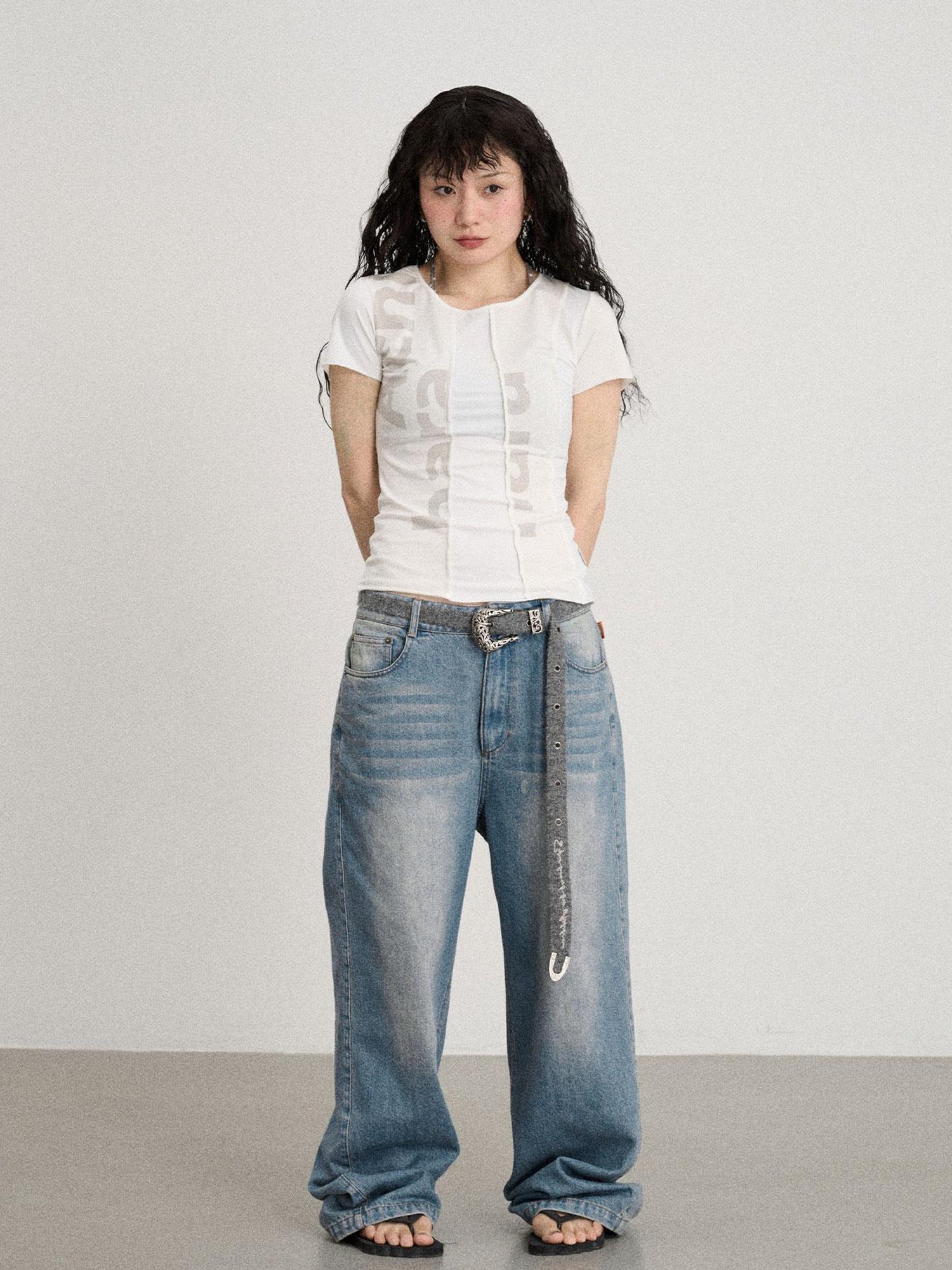 Achihara Breathable Split Knit Summer Tee
