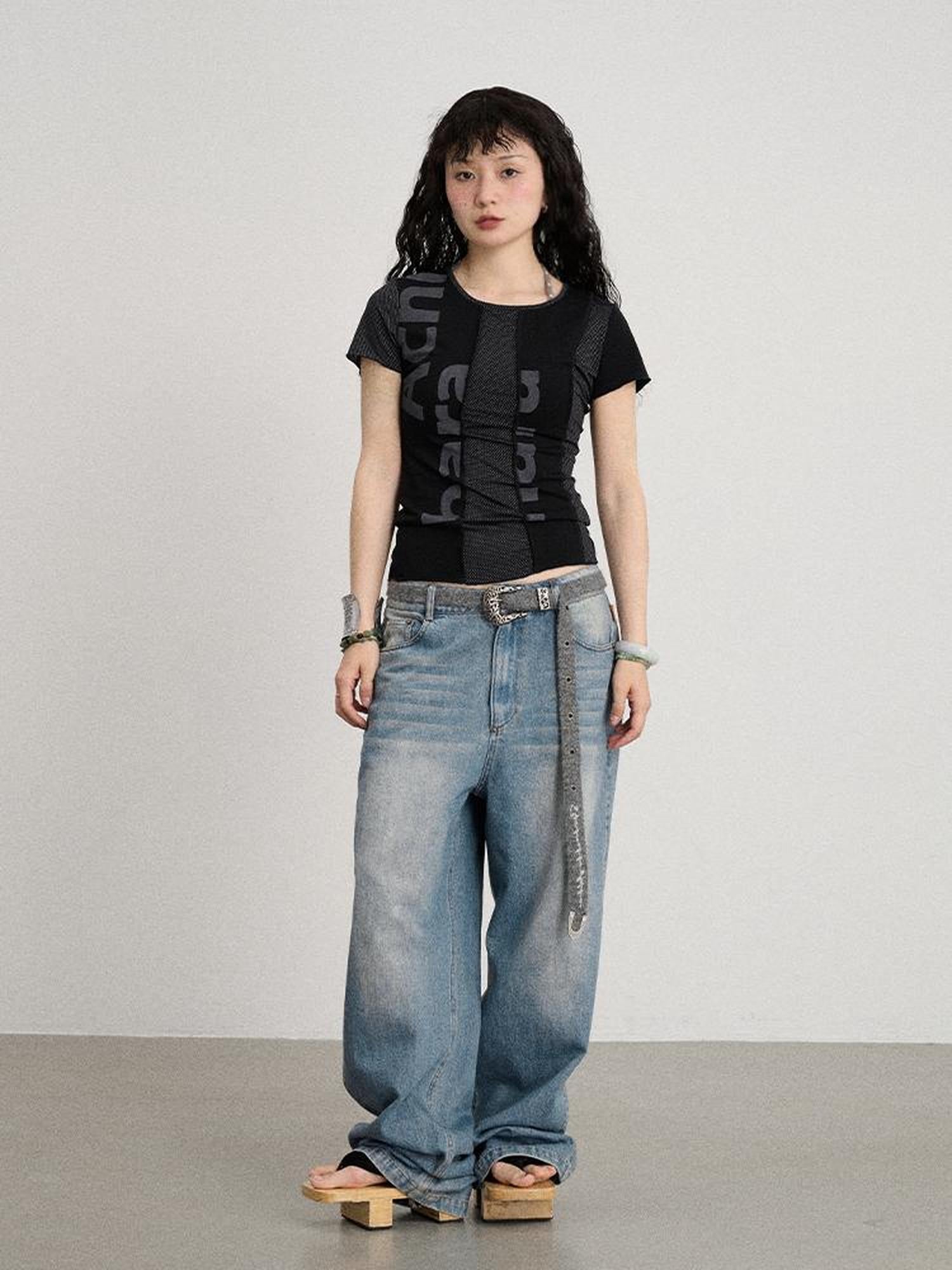 Achihara Breathable Split Knit Summer Tee