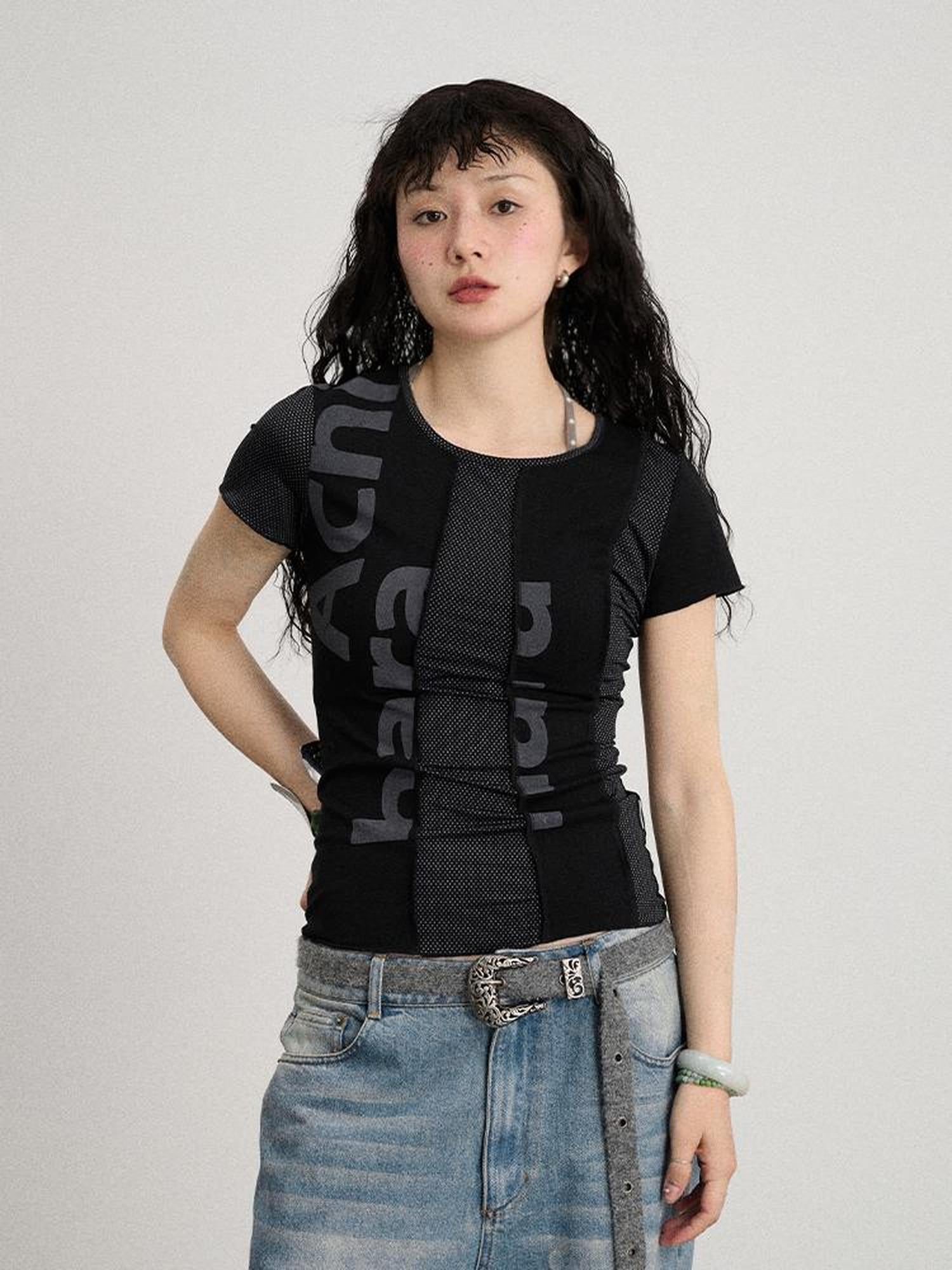 Achihara Breathable Split Knit Summer Tee