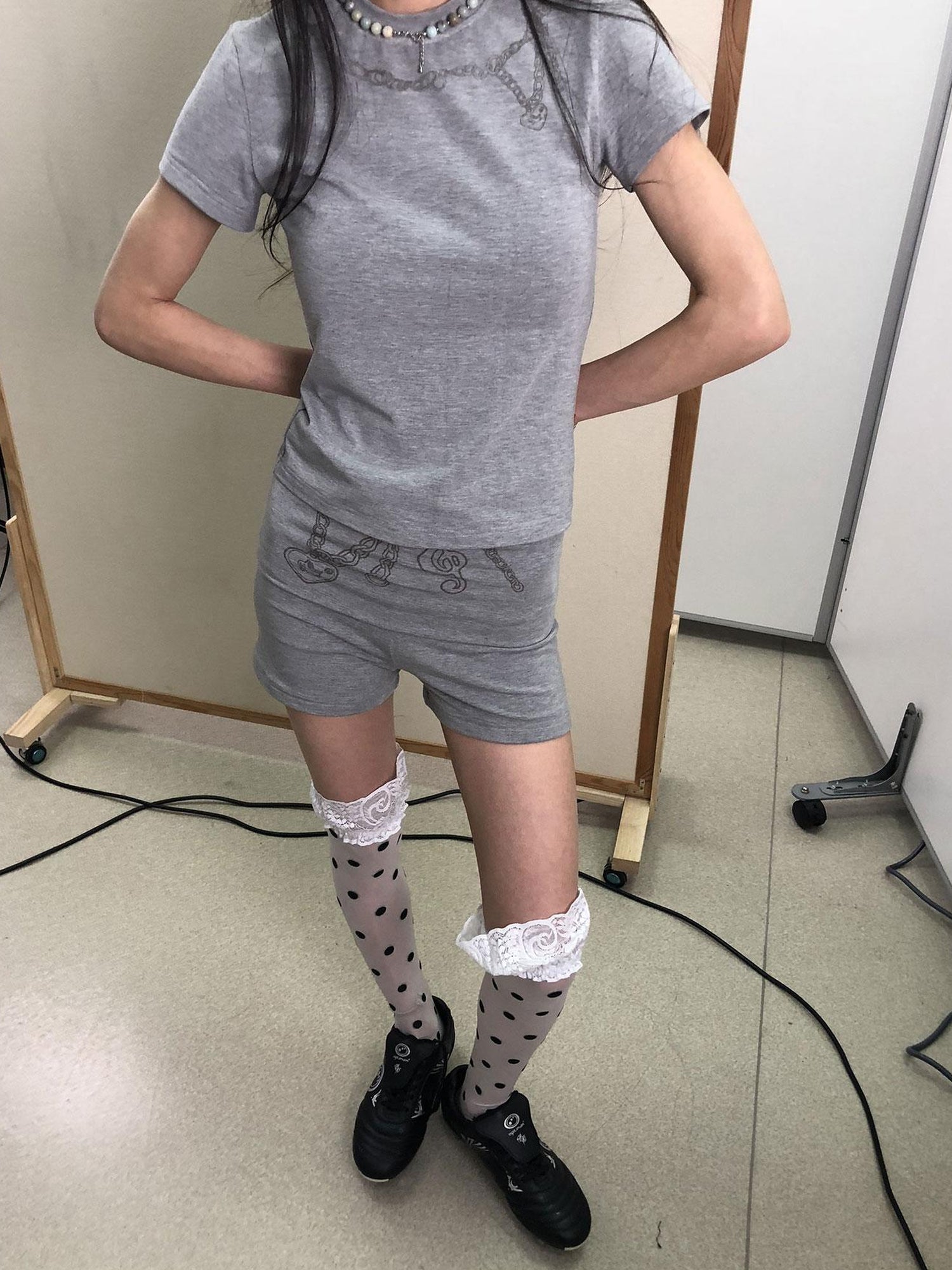 Achihara Breton Chain Romance Stretch Shorts