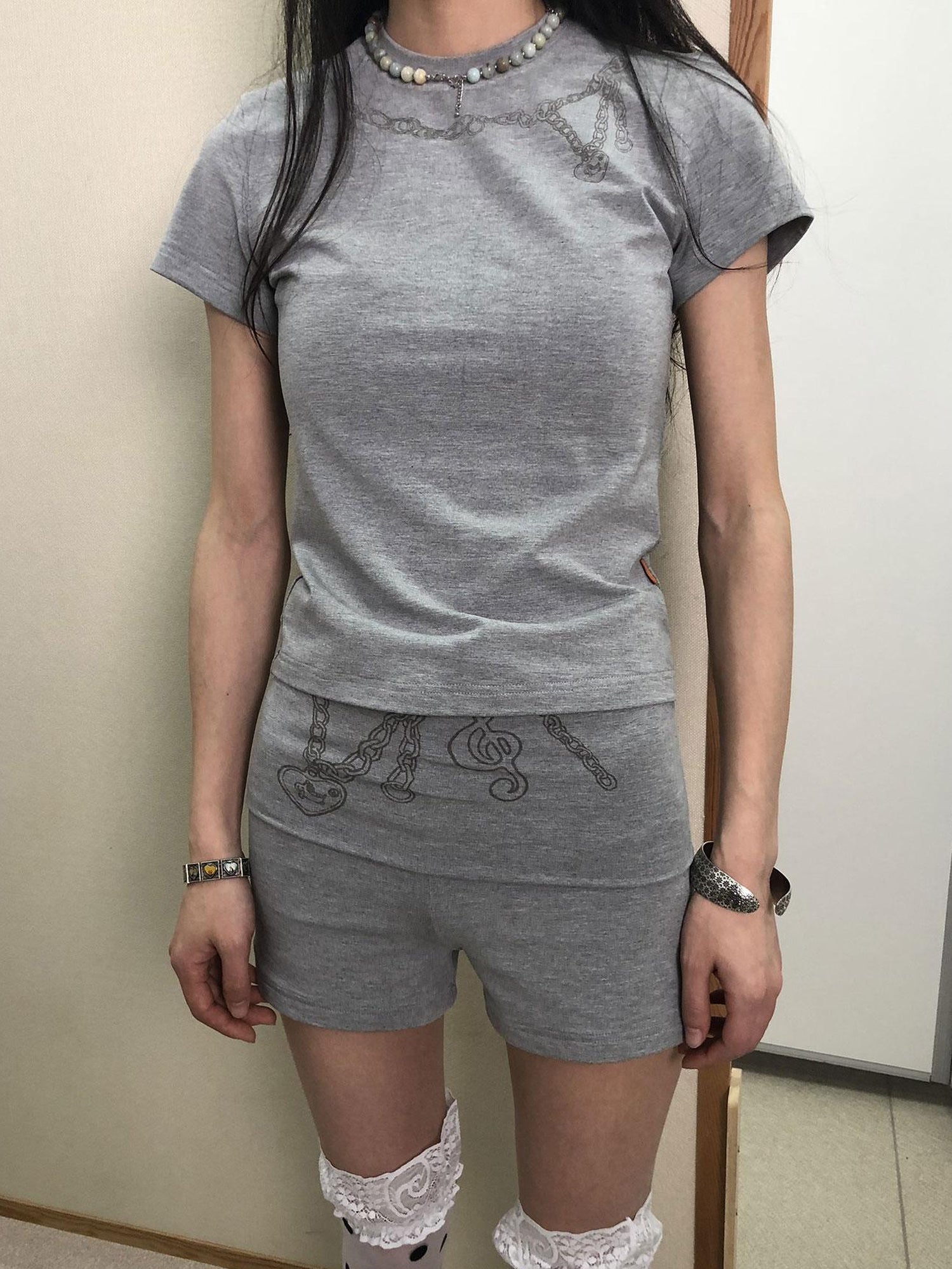 Achihara Breton Chain Romance Stretch Shorts