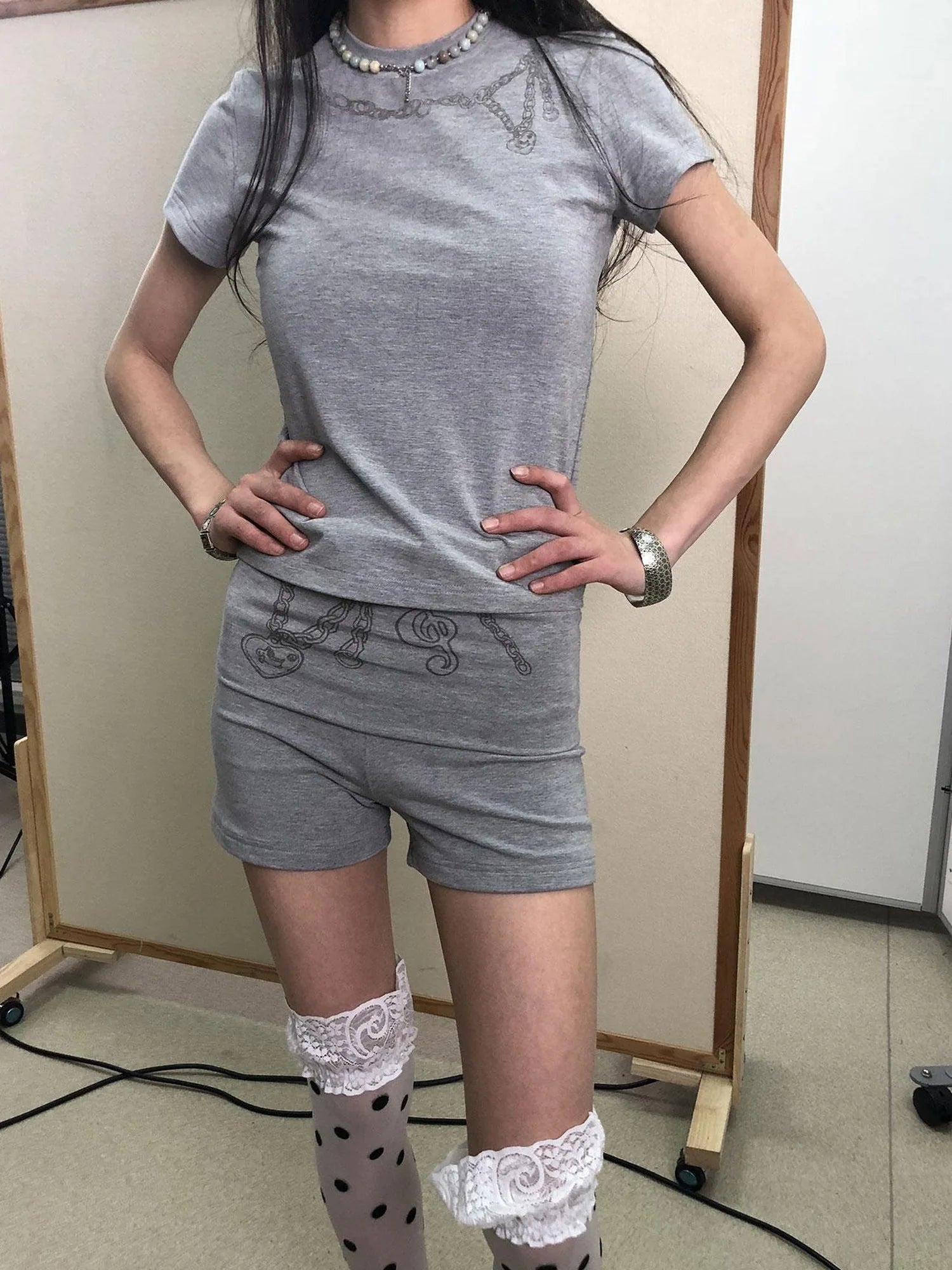 Breton Chain Romance Stretch Shorts