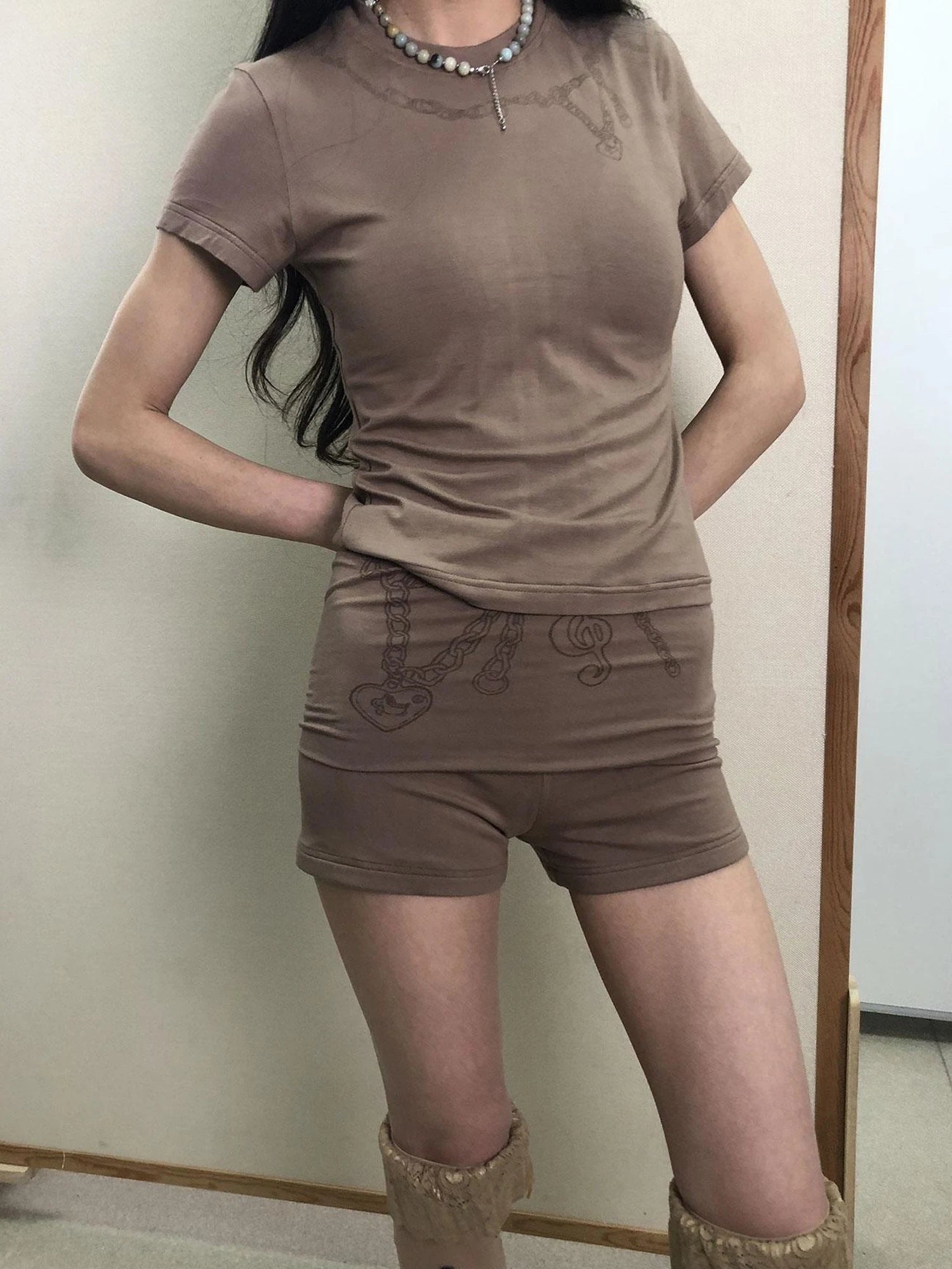 Breton Chain Romance Stretch Shorts
