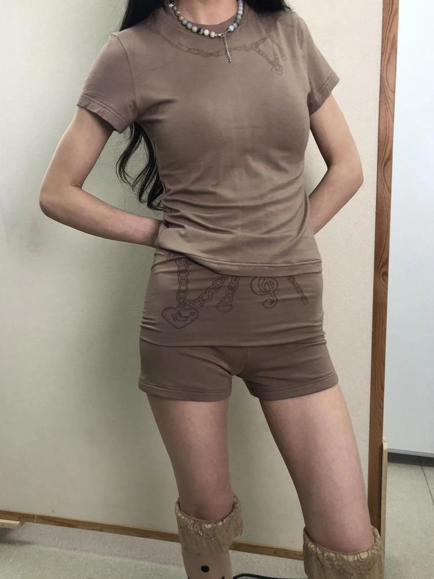 Breton Chain Romance Stretch Shorts