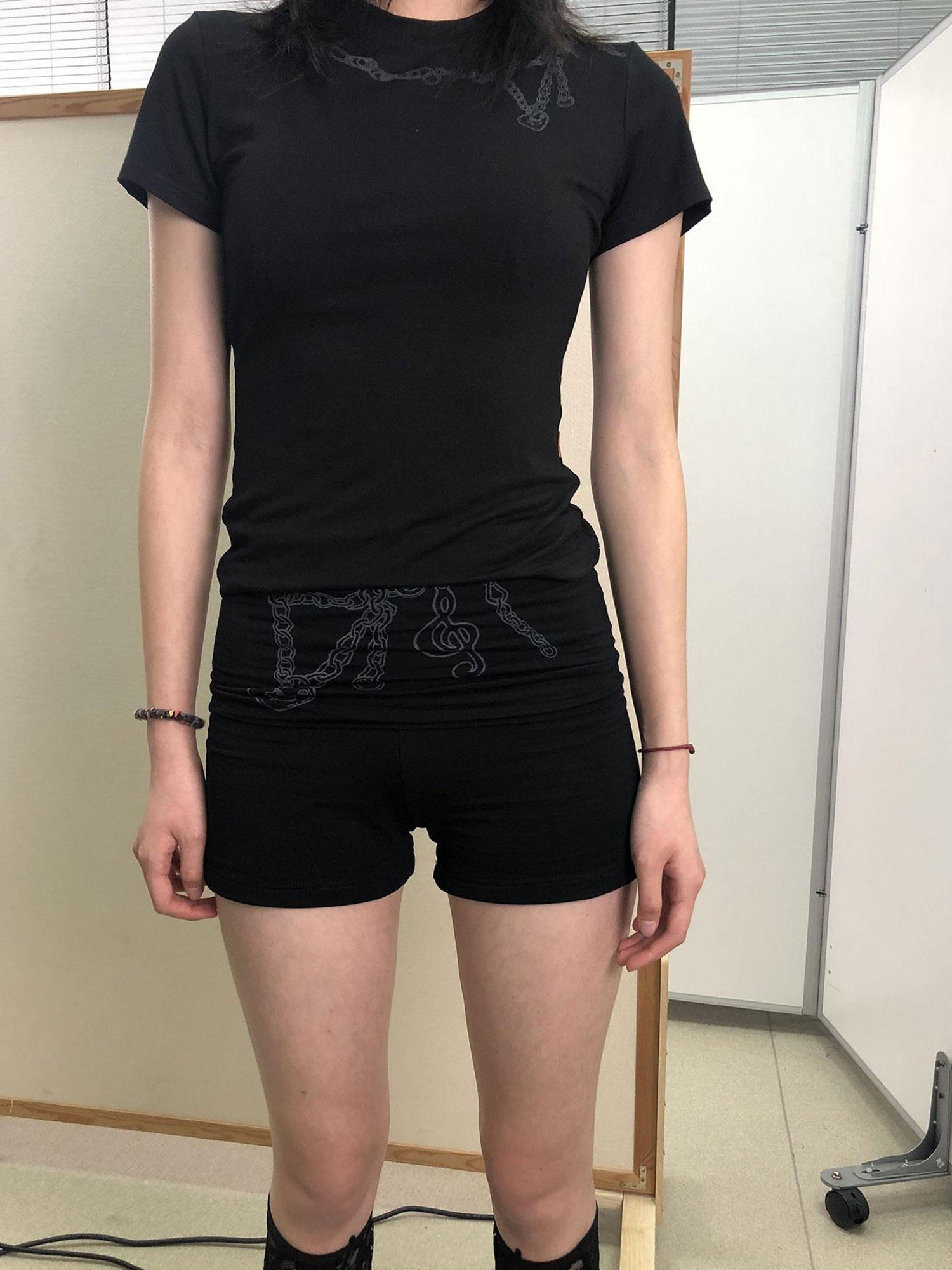 Achihara Breton Chain Romance Stretch Shorts