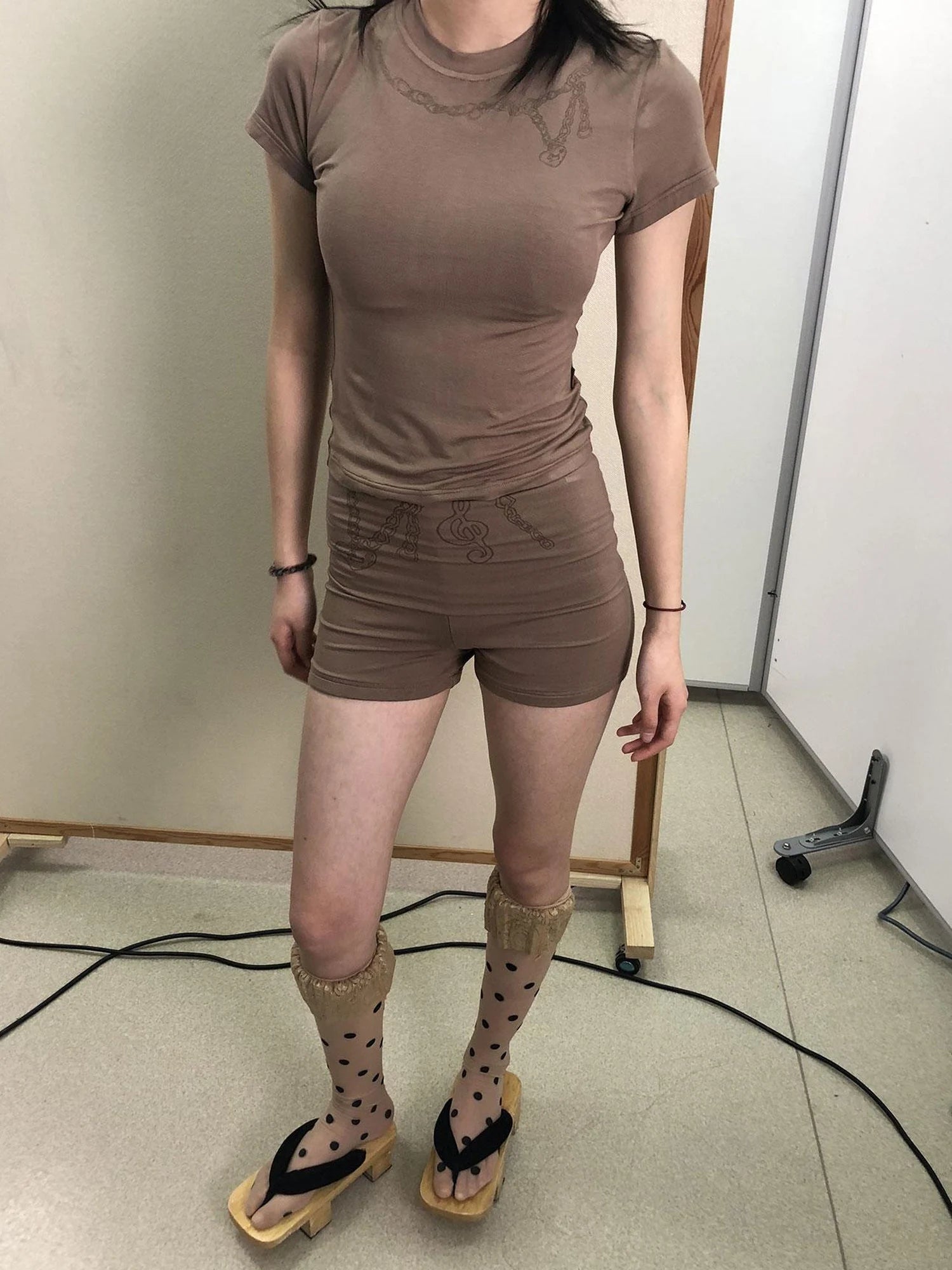 Breton Chain Romance Tee Feminine Symbolism Short Sleeve Top