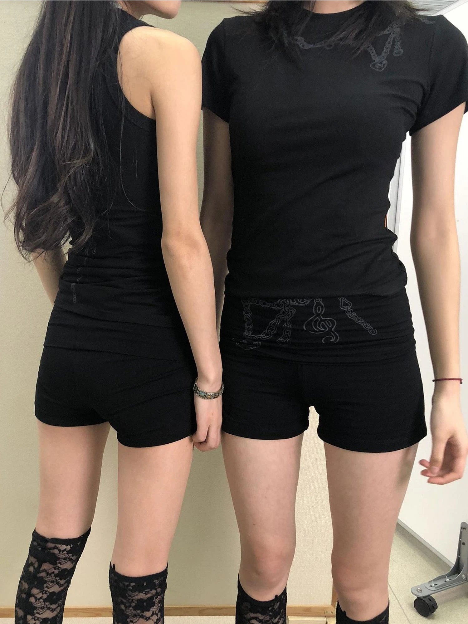 Breton Chain Romance Tee Feminine Symbolism Short Sleeve Top