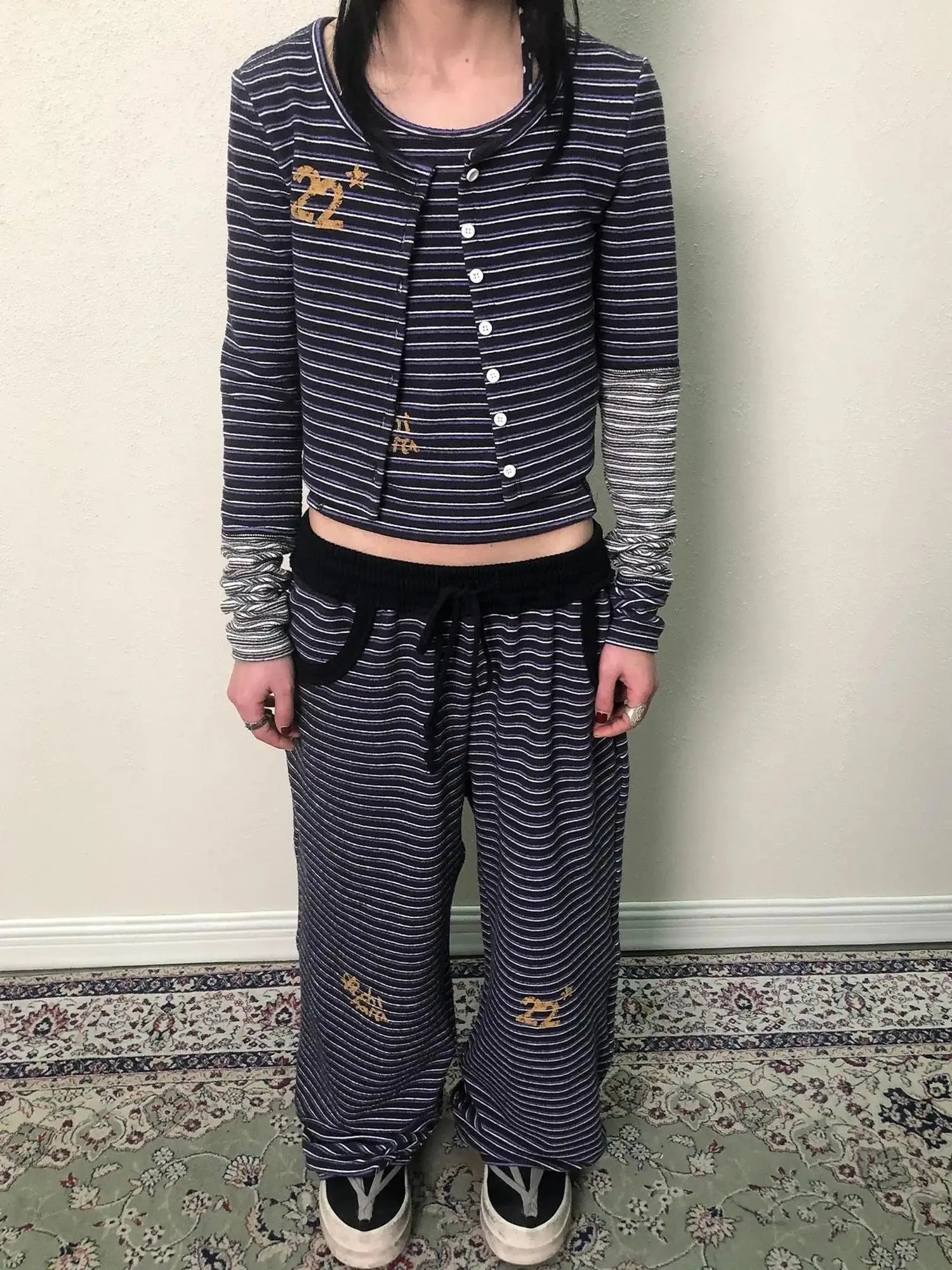 Breton Star Stripe Long Sleeve Cardigan