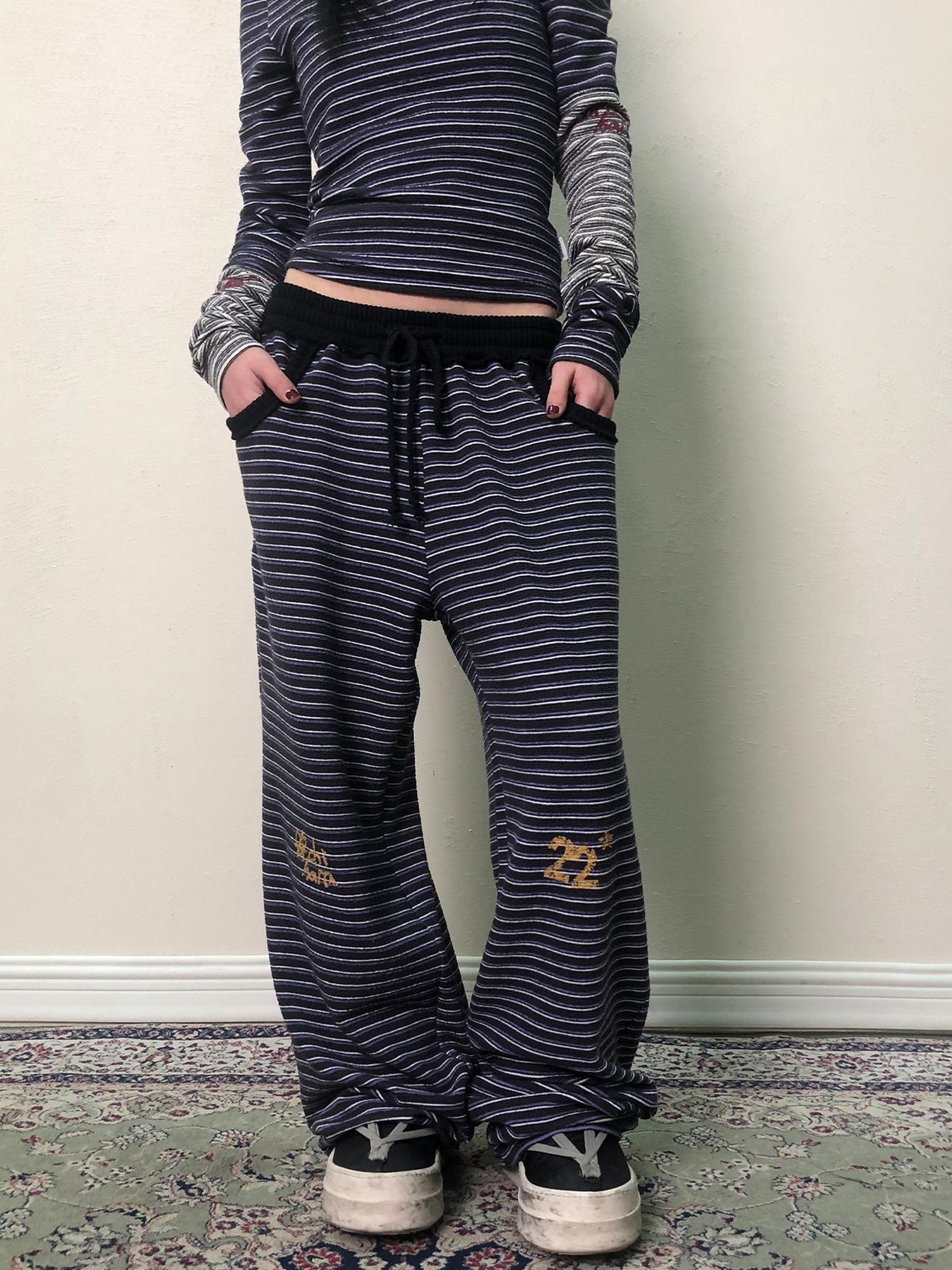 Achihara Breton Star Stripe Wide Leg Pants
