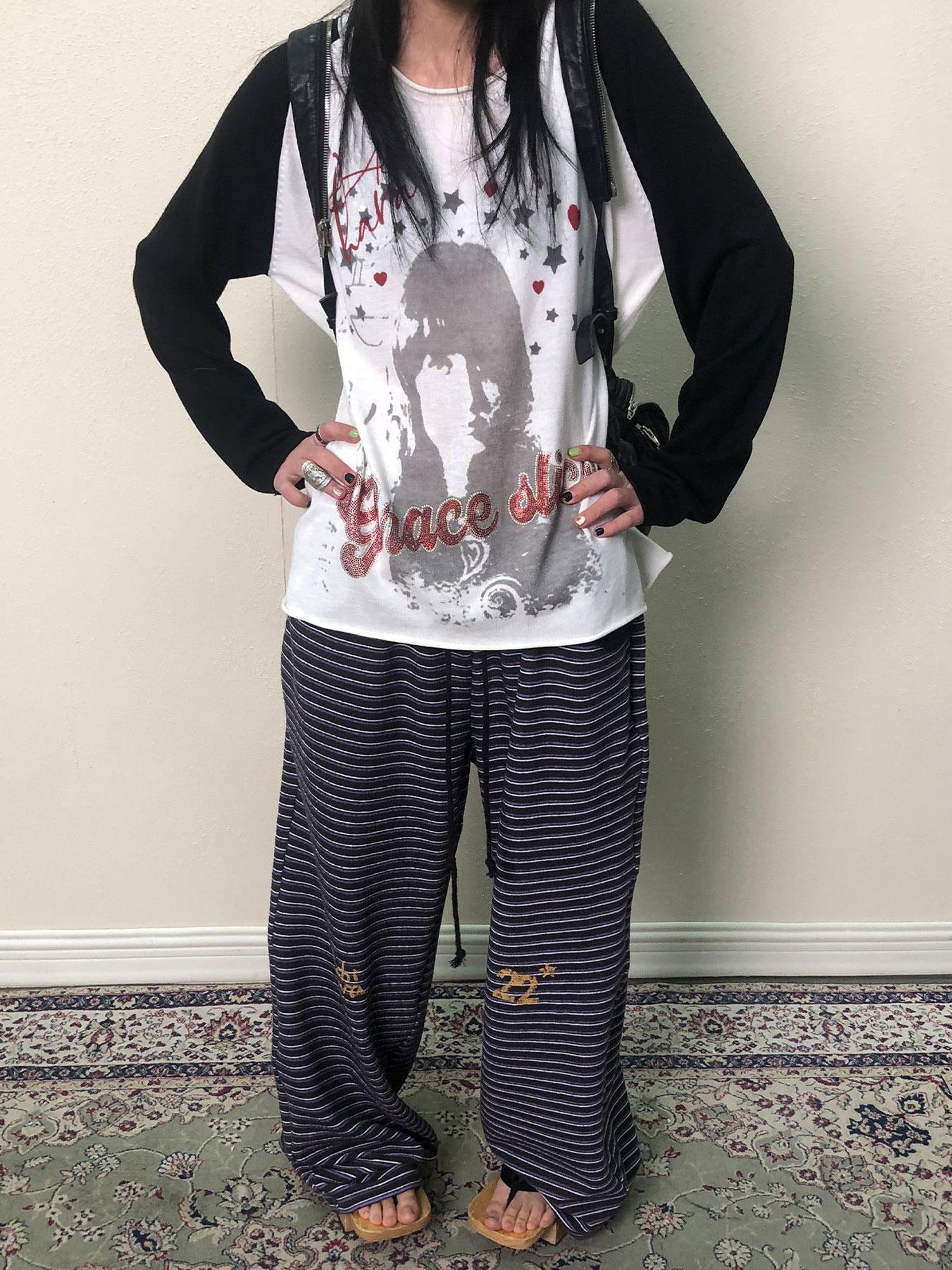 Achihara Breton Star Stripe Wide Leg Pants