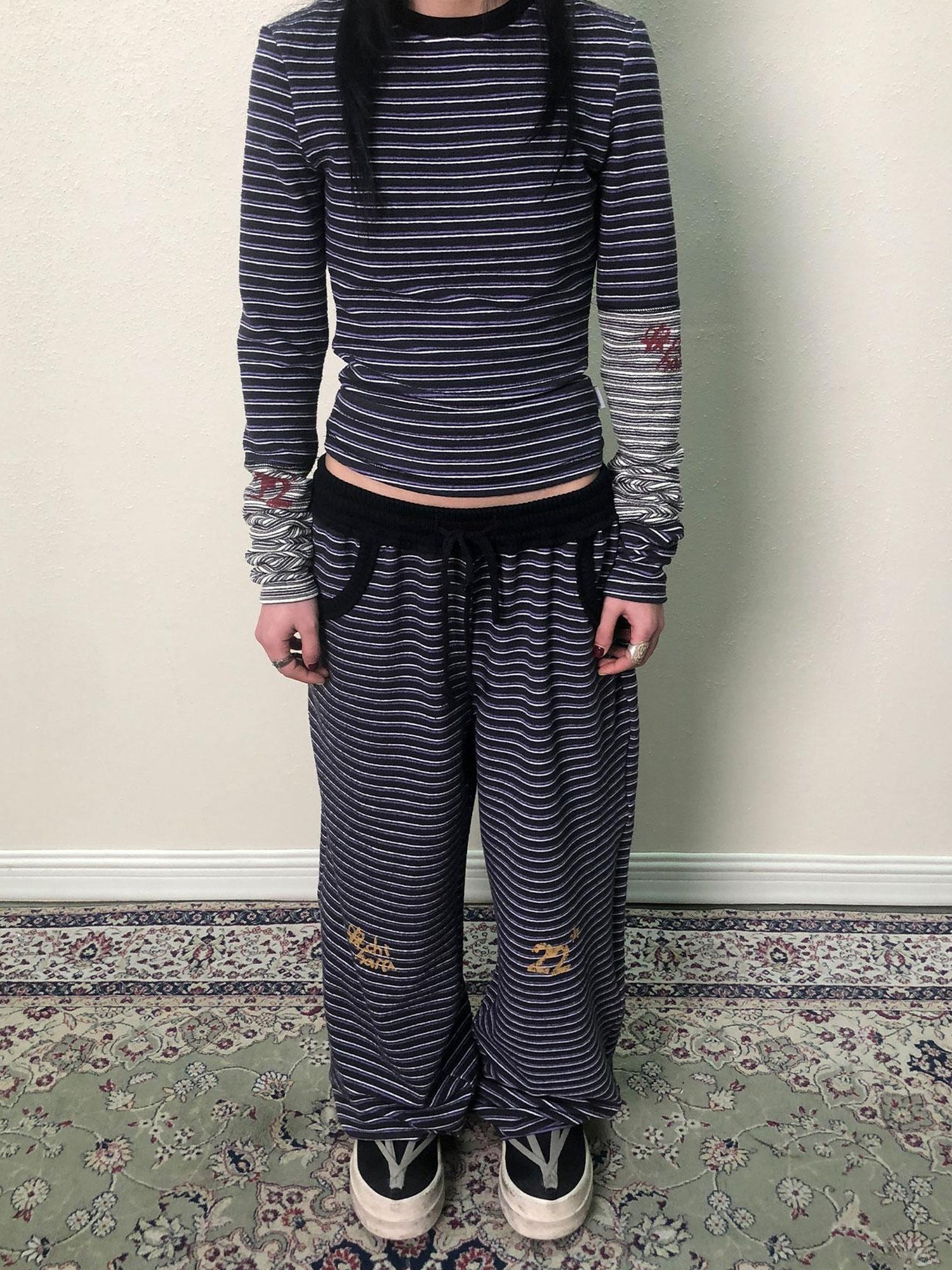 Achihara Breton Star Stripe Wide Leg Pants