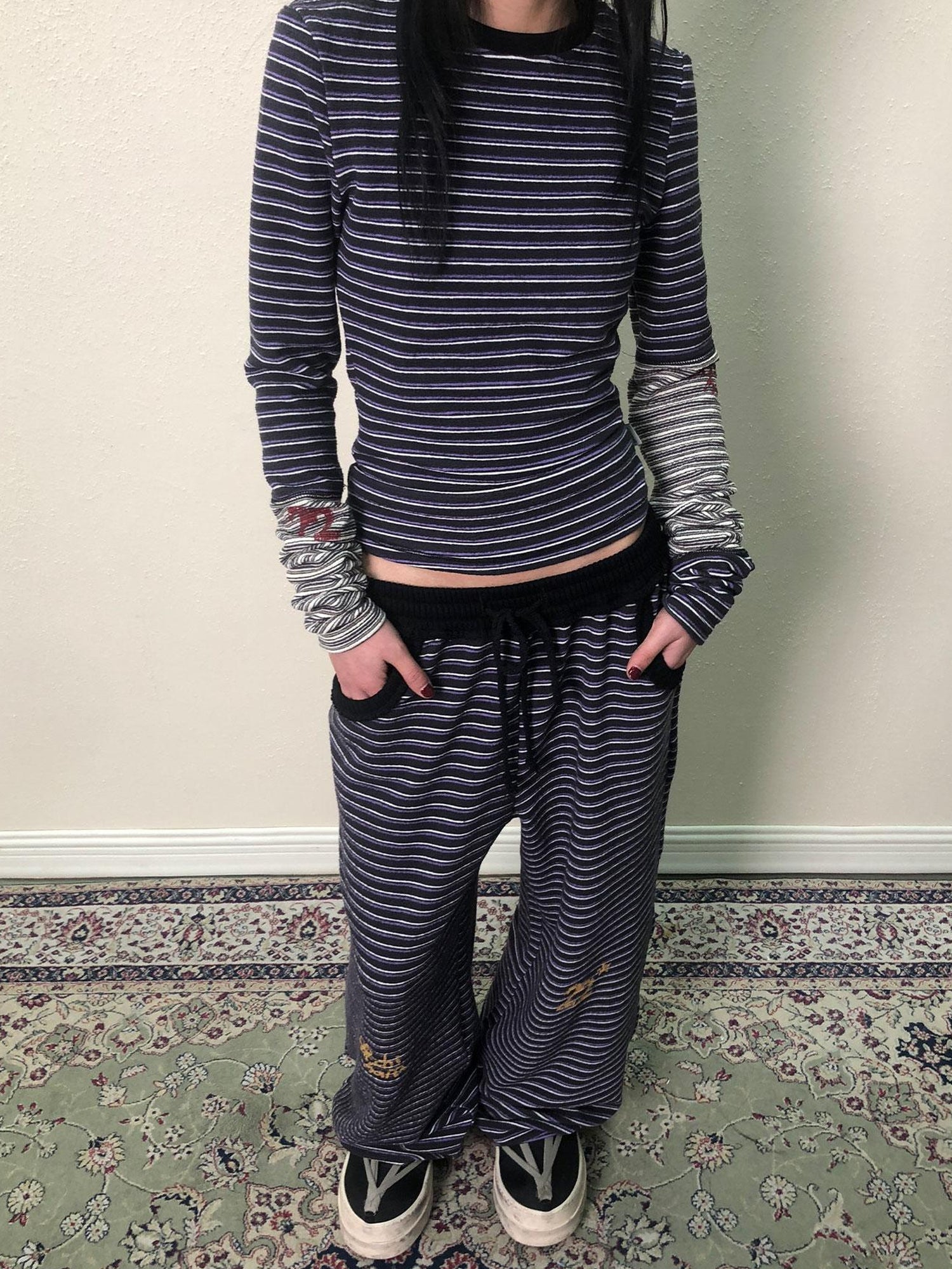 Achihara Breton Star Stripe Wide Leg Pants