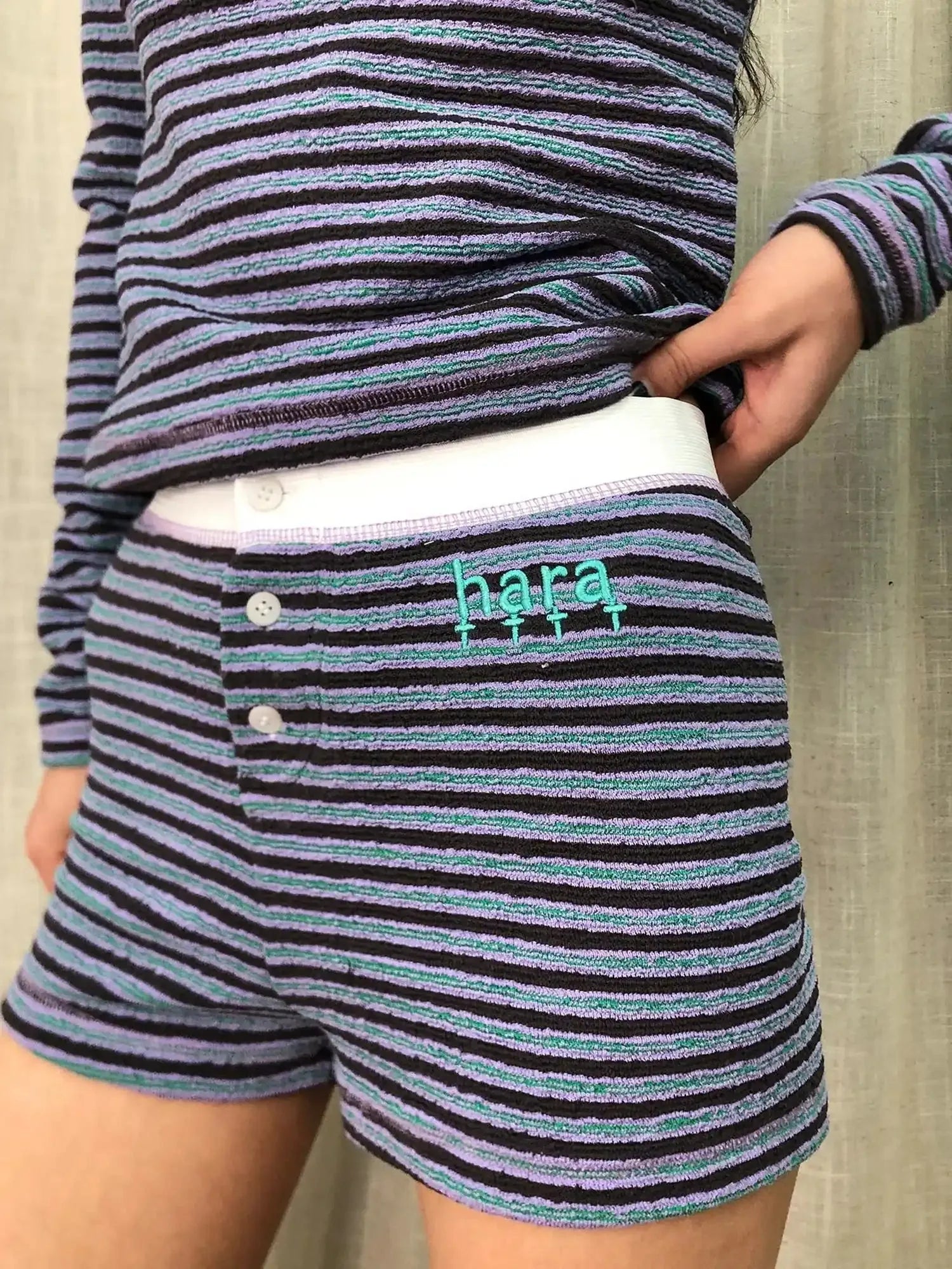 Breton Stripe Drawstring Ankle Pants