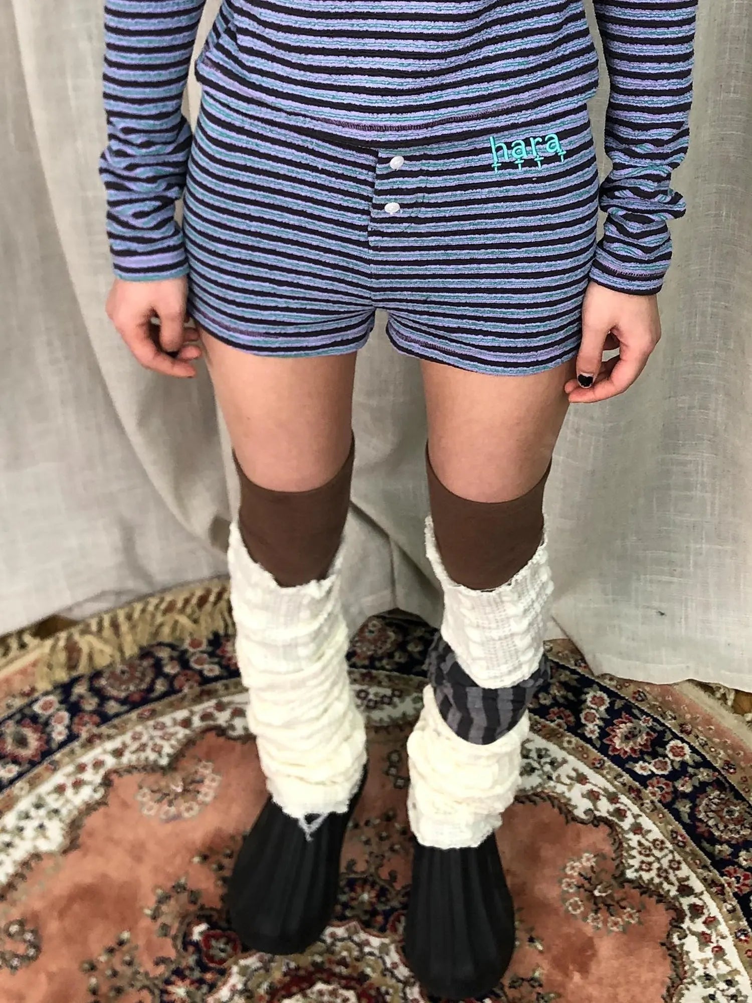 Breton Stripe Drawstring Ankle Pants