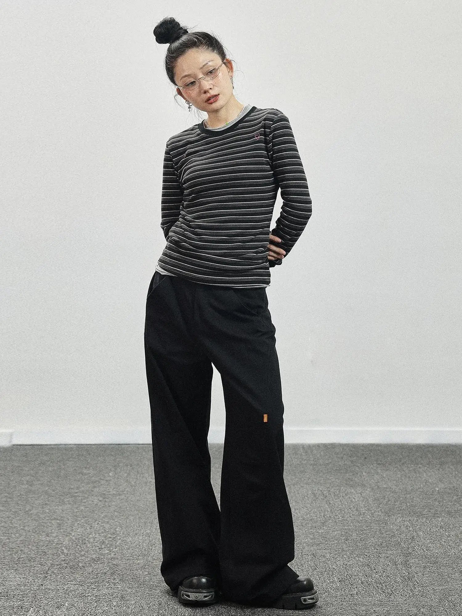 Breton Stripe Long Sleeve Tee With Crab Eater Seal Embroidery